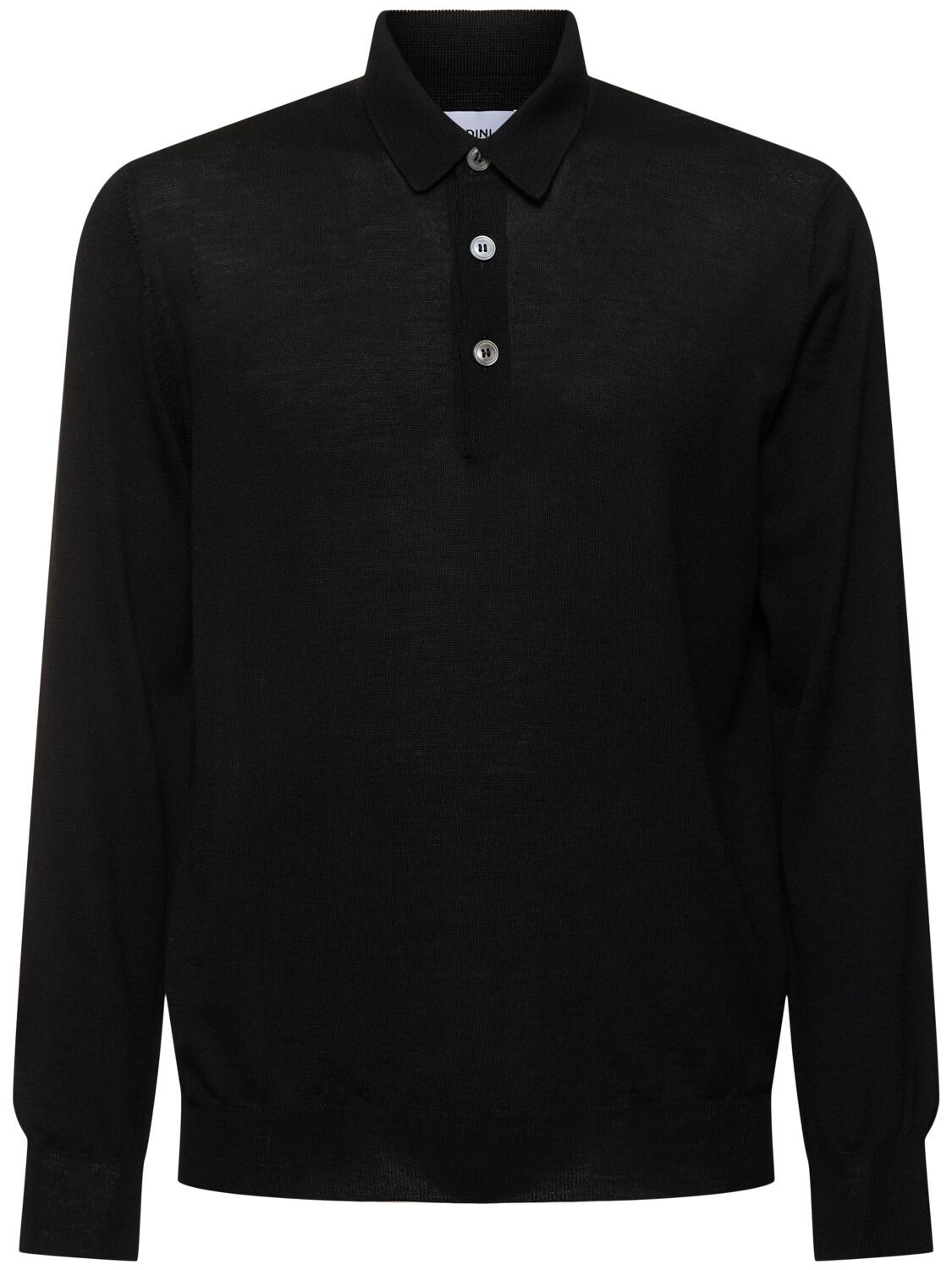 Shop Lardini Wool Polo In Black