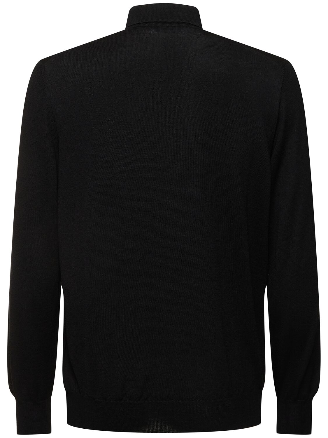 Shop Lardini Wool Polo In Black