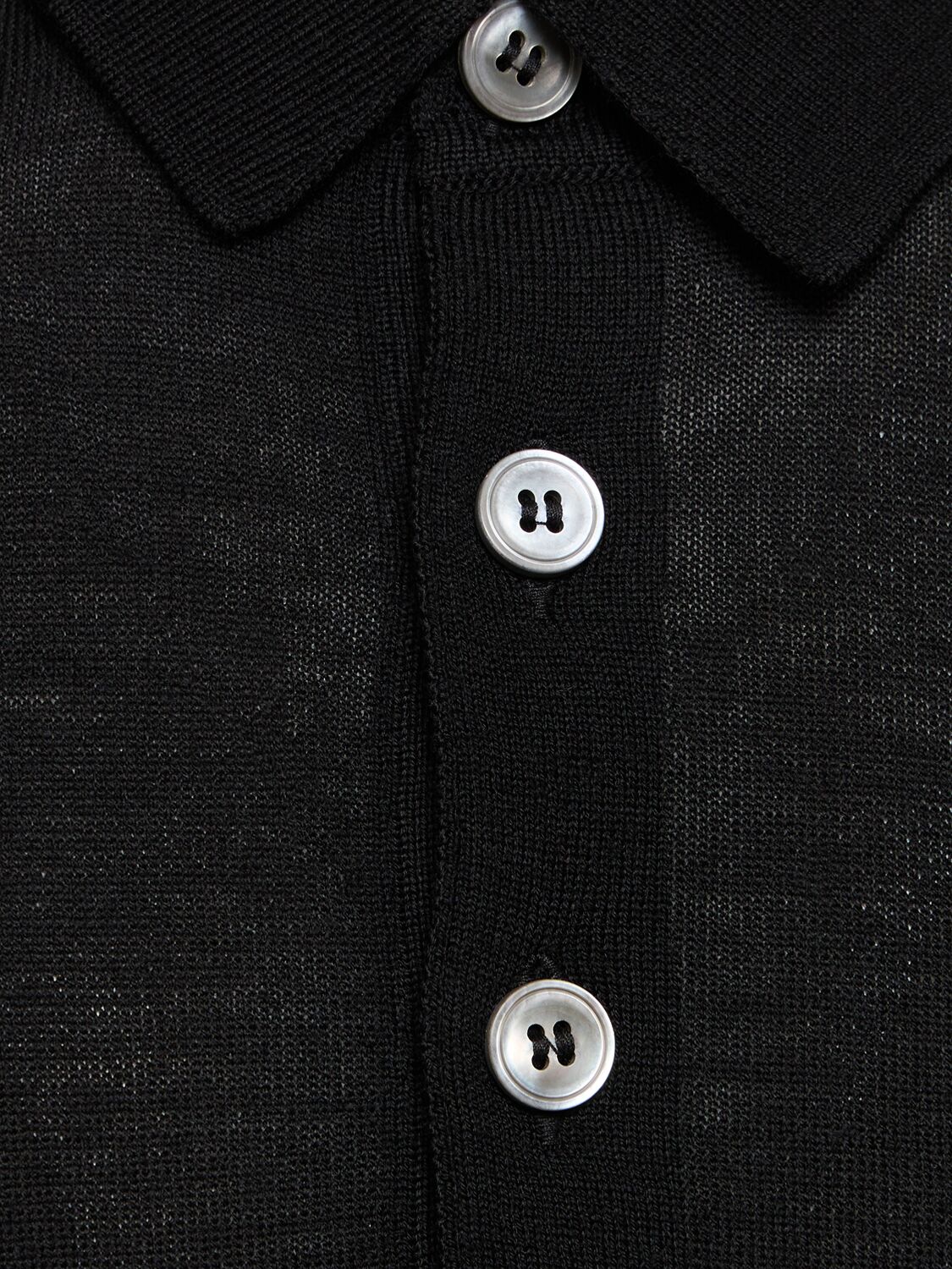 Shop Lardini Wool Polo In Black