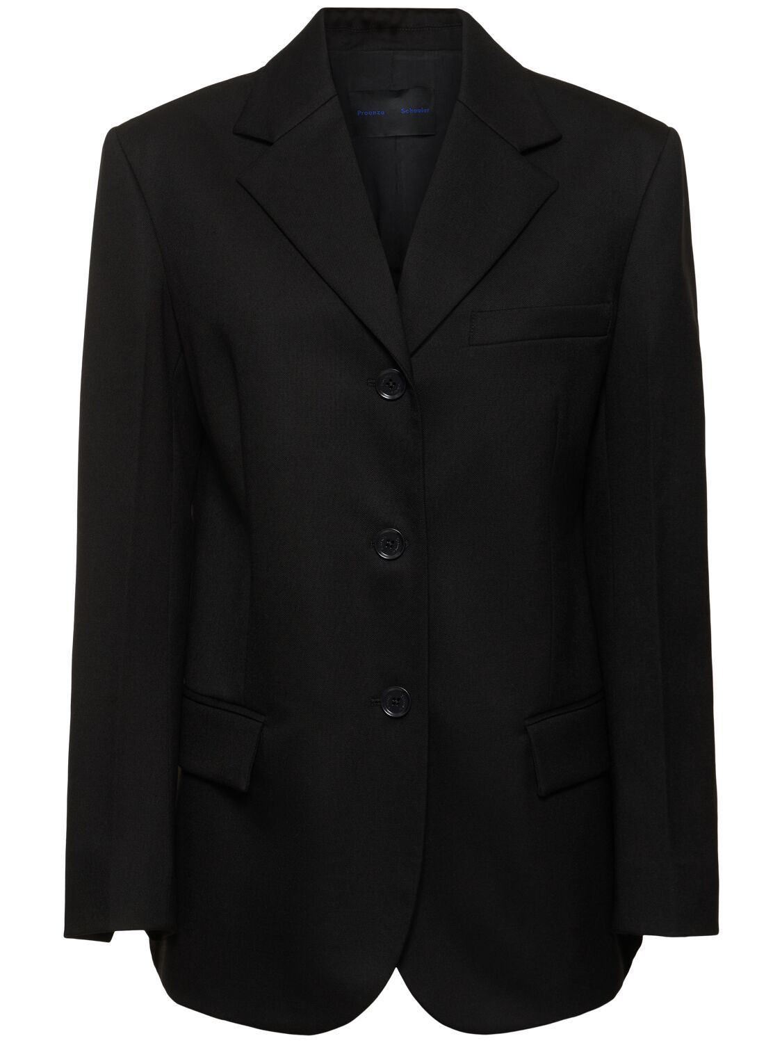 Proenza Schouler Archer Wool Twill Suiting Blazer In Black