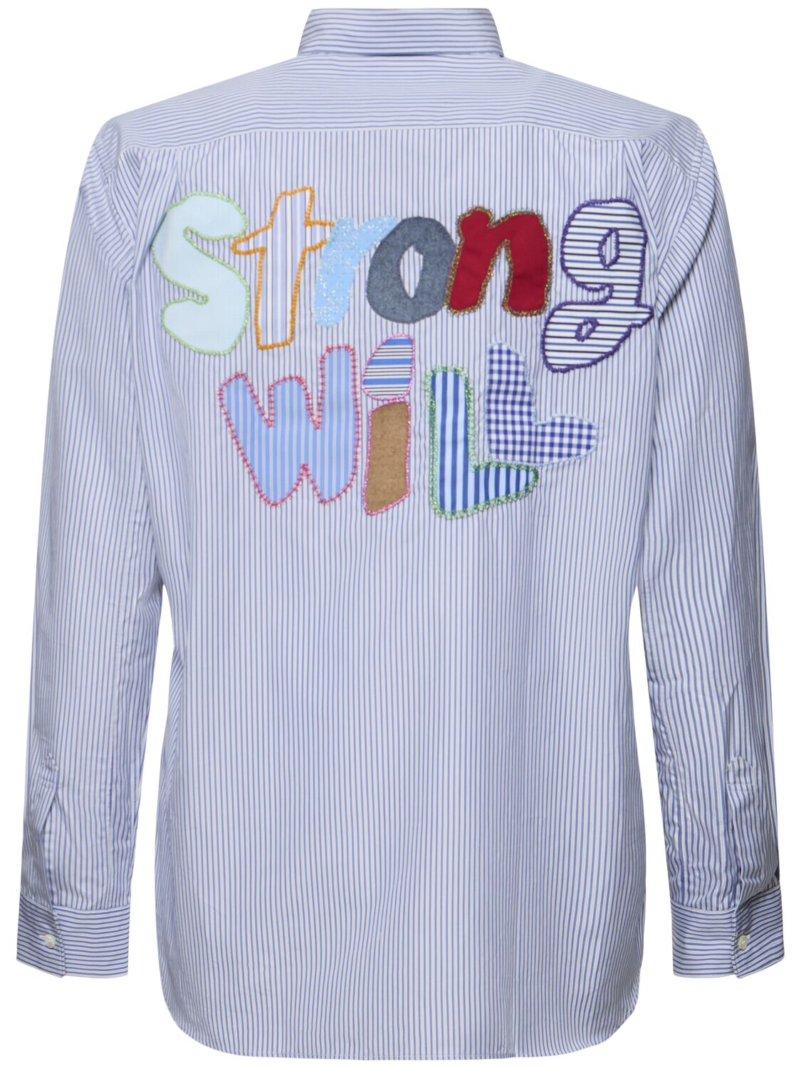 Shop Comme Des Garçons Shirt Strong Will Cotton Shirt In Stripe