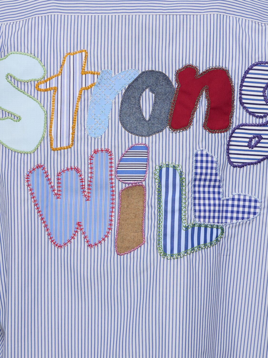 Shop Comme Des Garçons Shirt Strong Will Cotton Shirt In Stripe