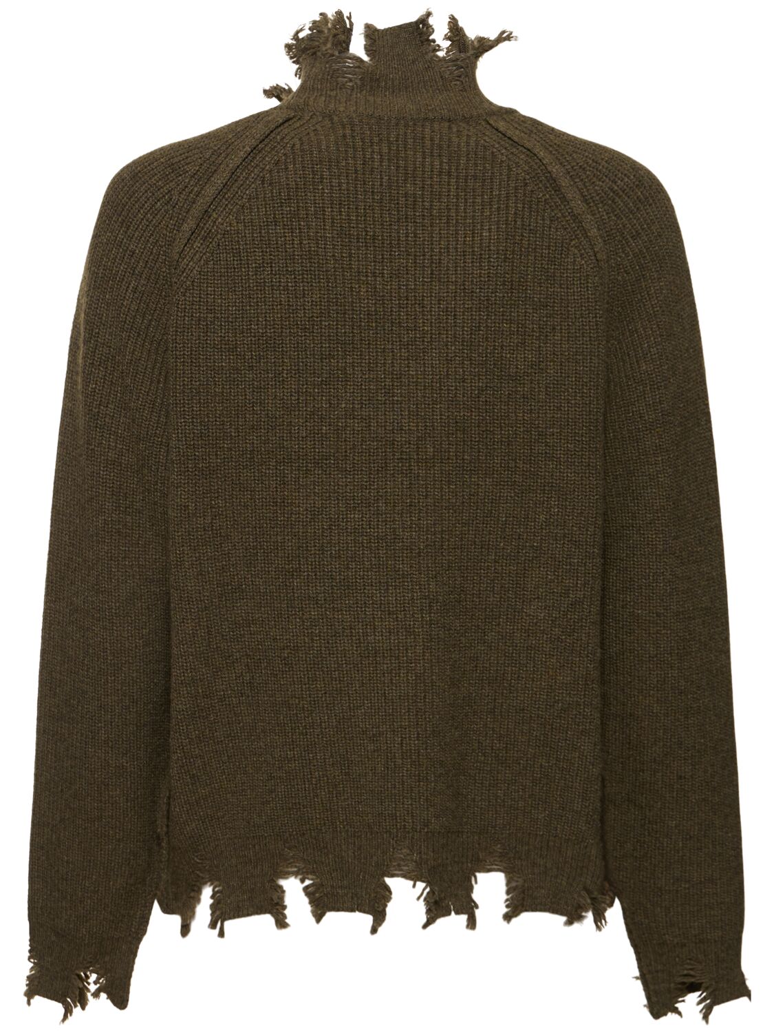 Shop Andersson Bell Roghen Distressed Turtleneck Sweater In Taupe