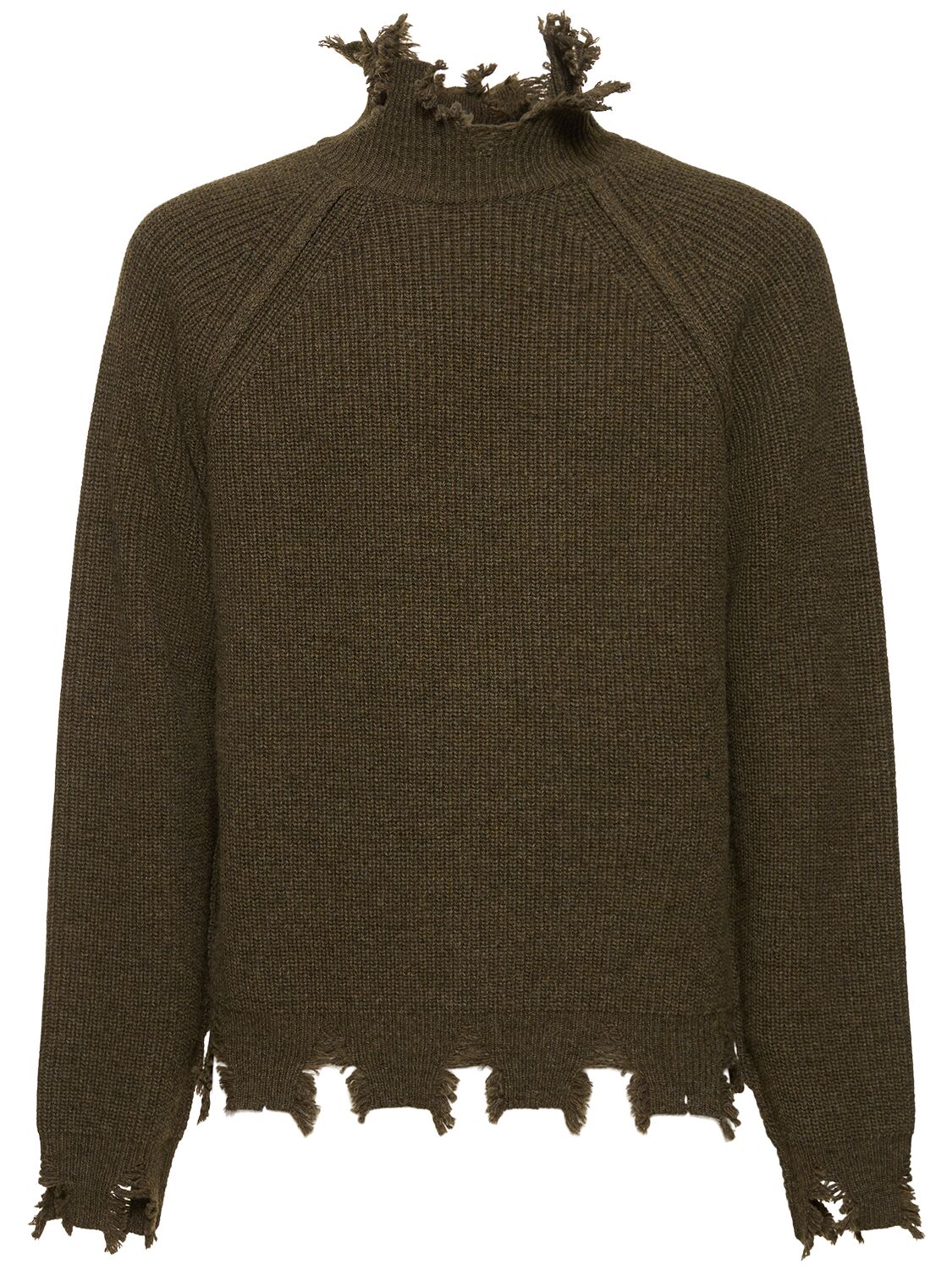 Andersson Bell Roghen Distressed Turtleneck Sweater In Taupe