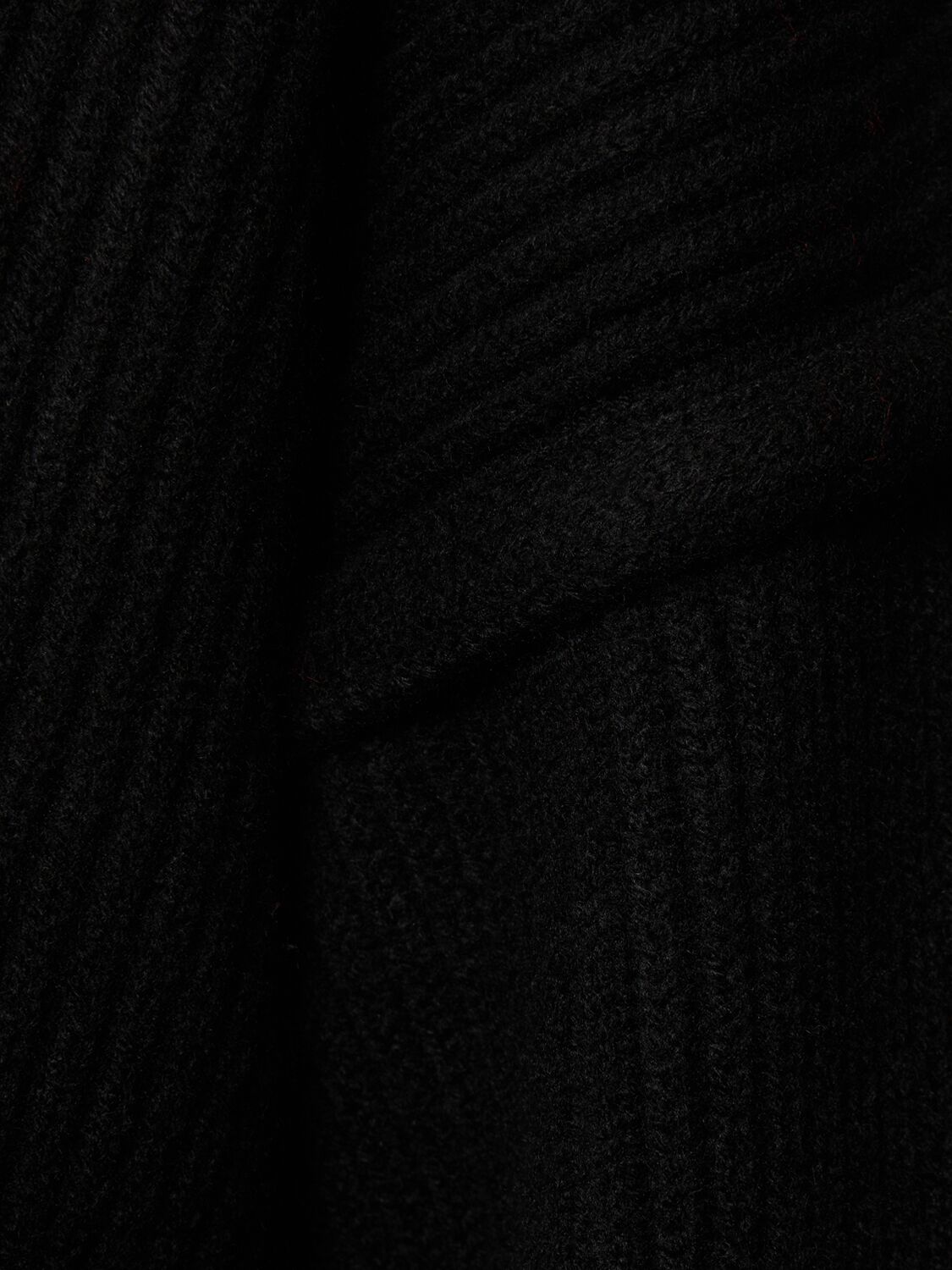 Shop Jil Sander Boiled Wool Knit Sweater In Black