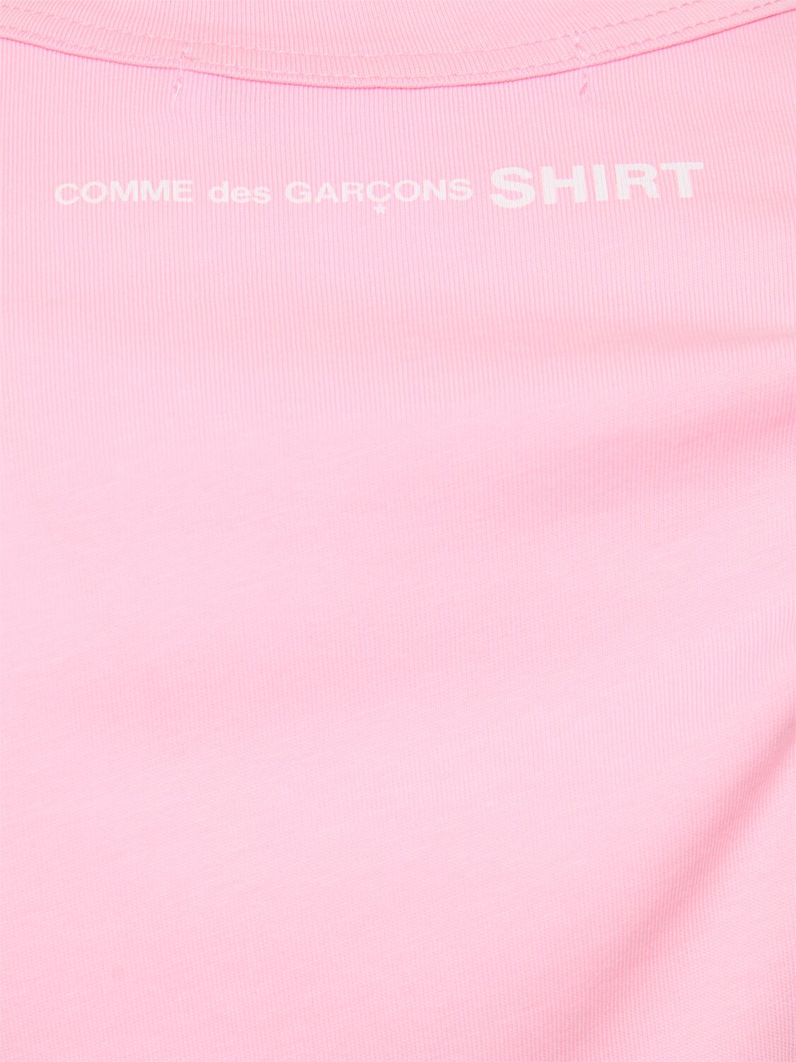 Shop Comme Des Garçons Shirt Cdg Shirt Logo Cotton Jersey T-shirt In Pink