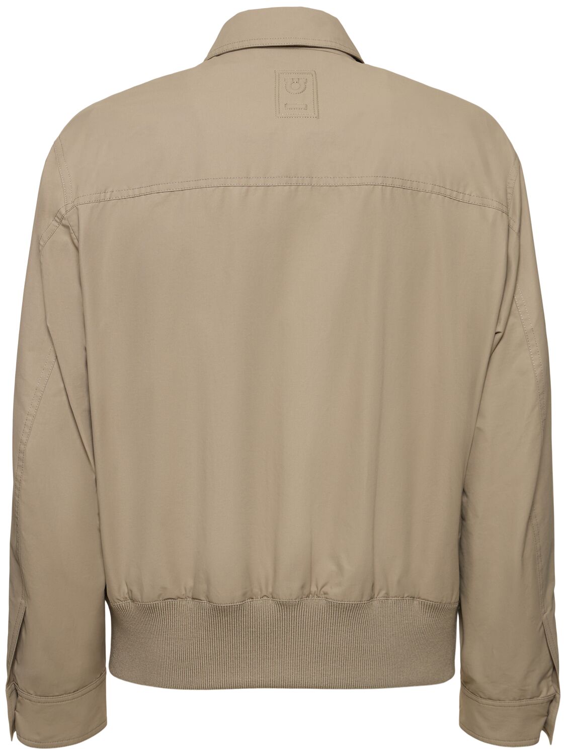 Shop Ferragamo Brushed Cotton & Nylon Jacket In 256 Dark Sand