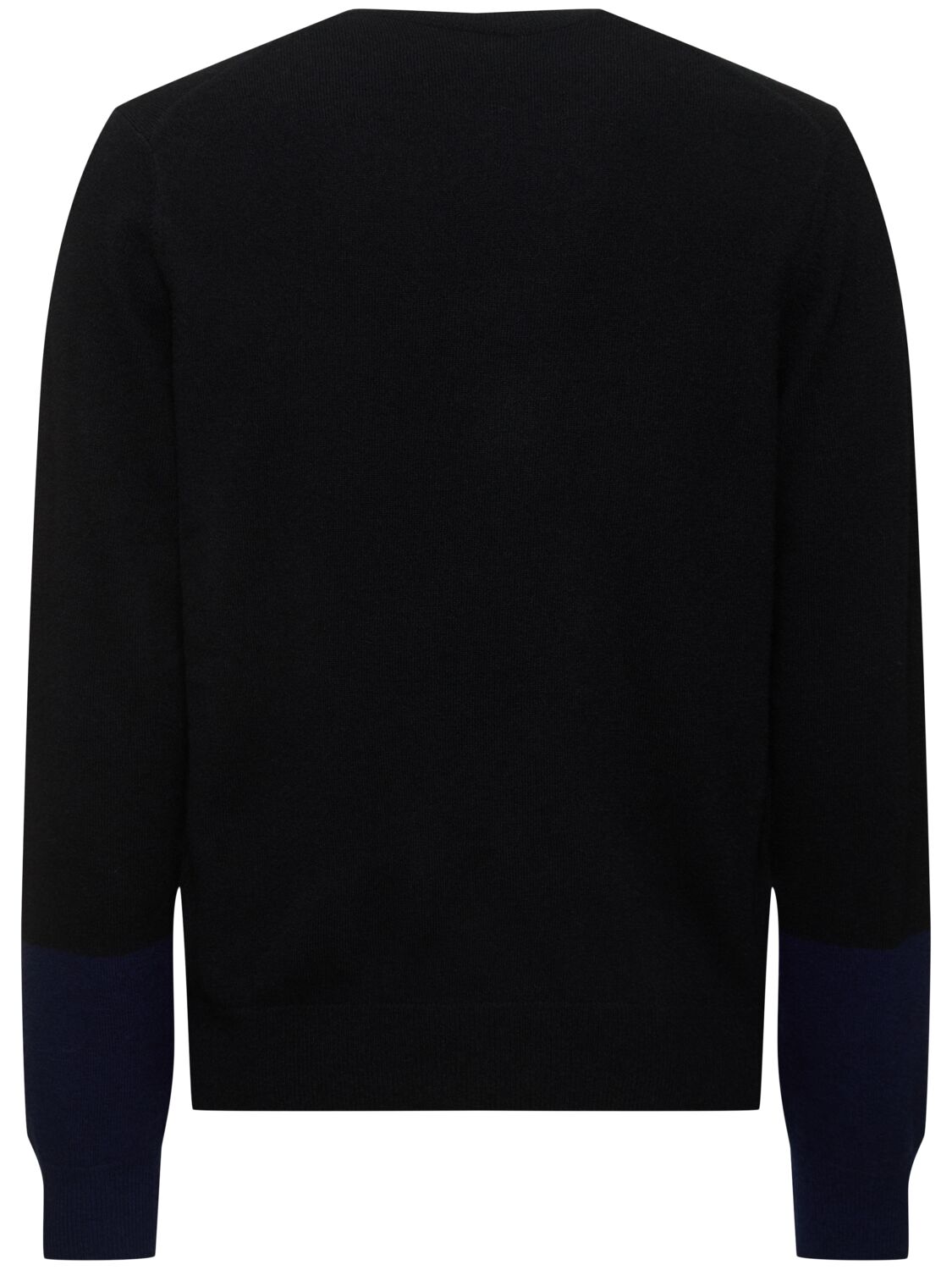 Shop Comme Des Garçons Shirt Forever Two-tone Wool Knit Sweater In Black/navy