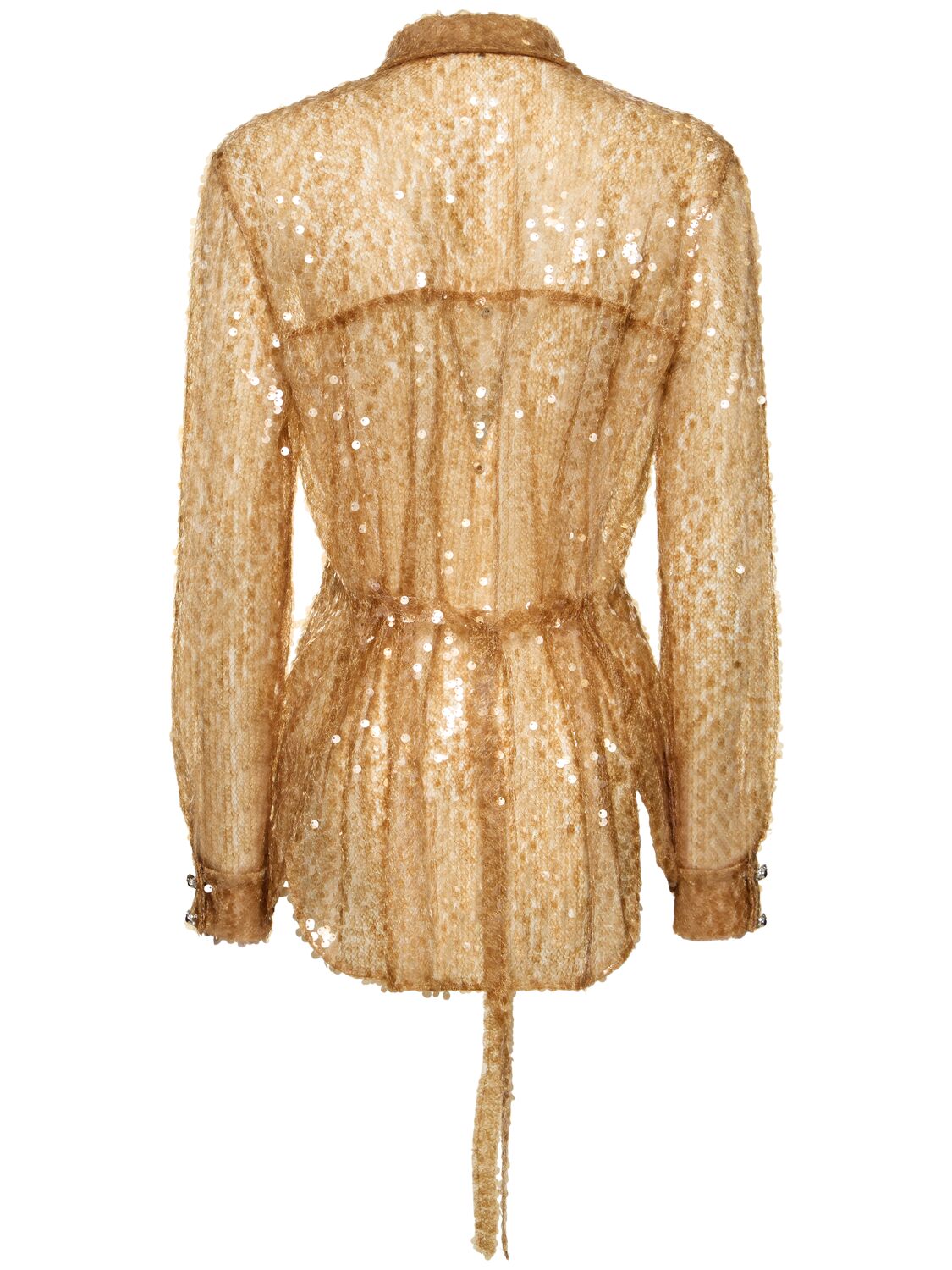 Shop Rabanne Sequined Shirt In Amber