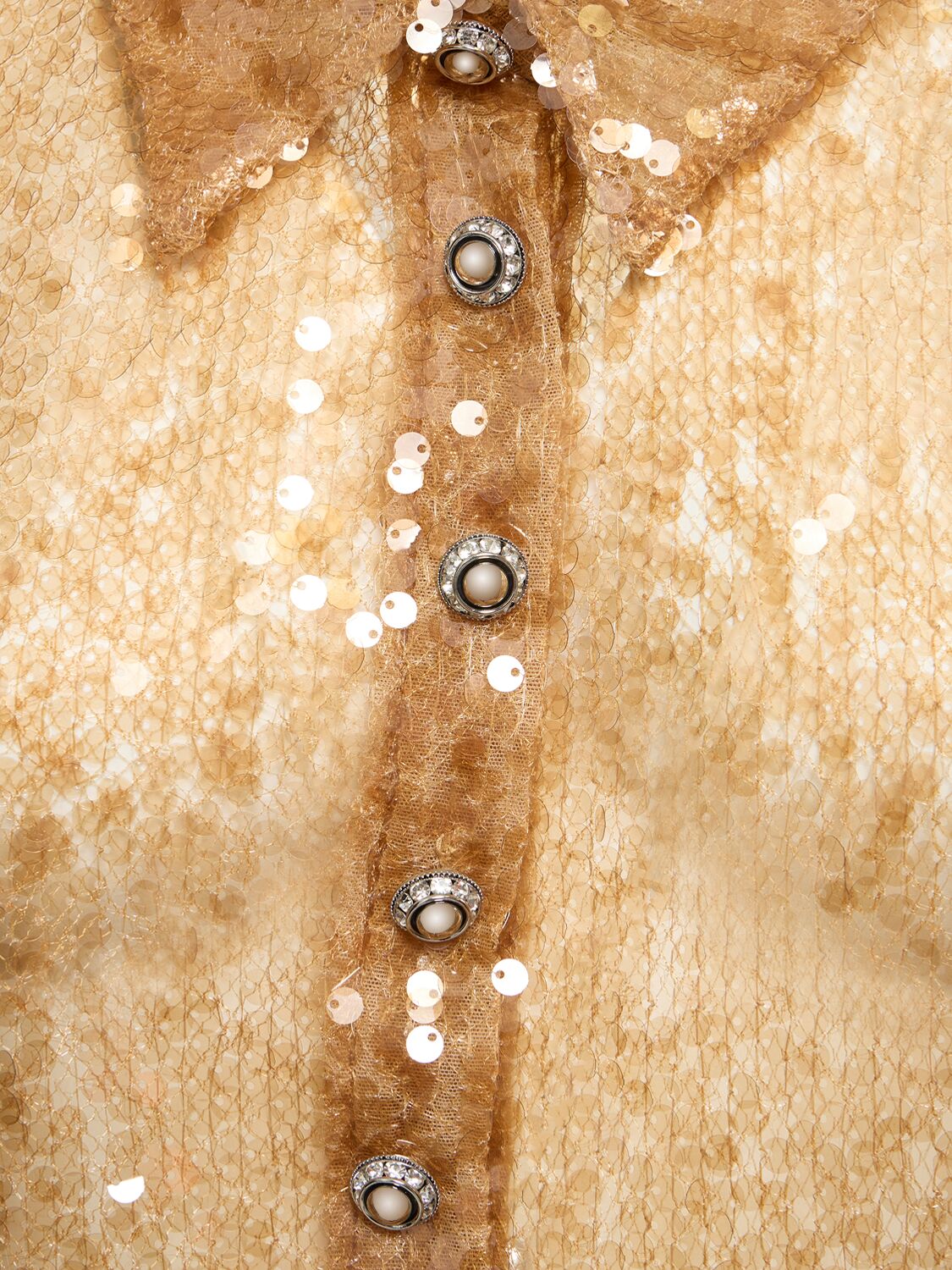 Shop Rabanne Sequined Shirt In Amber