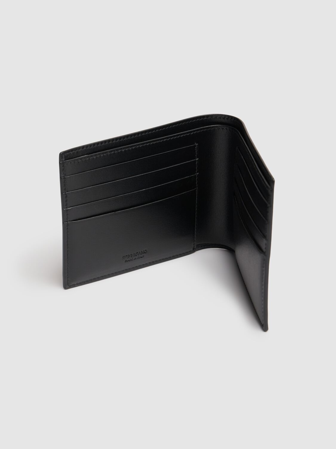 Shop Ferragamo Florence Leather Wallet In Black