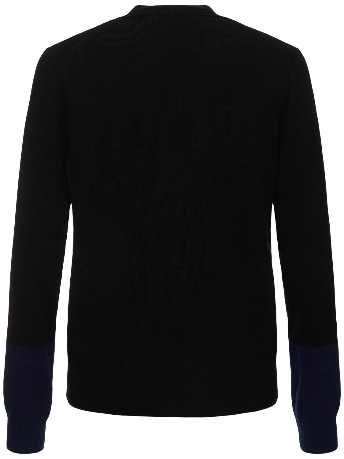 Shop Comme Des Garçons Shirt Forever Two-tone Wool Cardigan In Black/navy