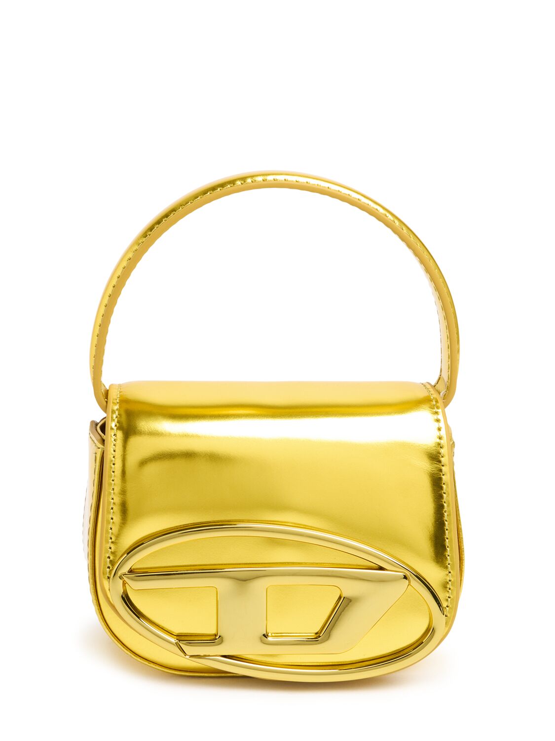 Diesel Xs 1dr Mirror Leather Top Handle Bag In Gold