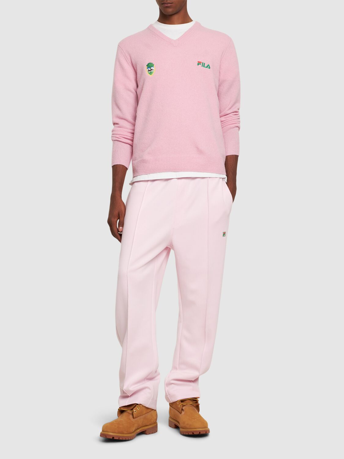 Shop Fila F+ Ace Track Pants In Dusty Pink