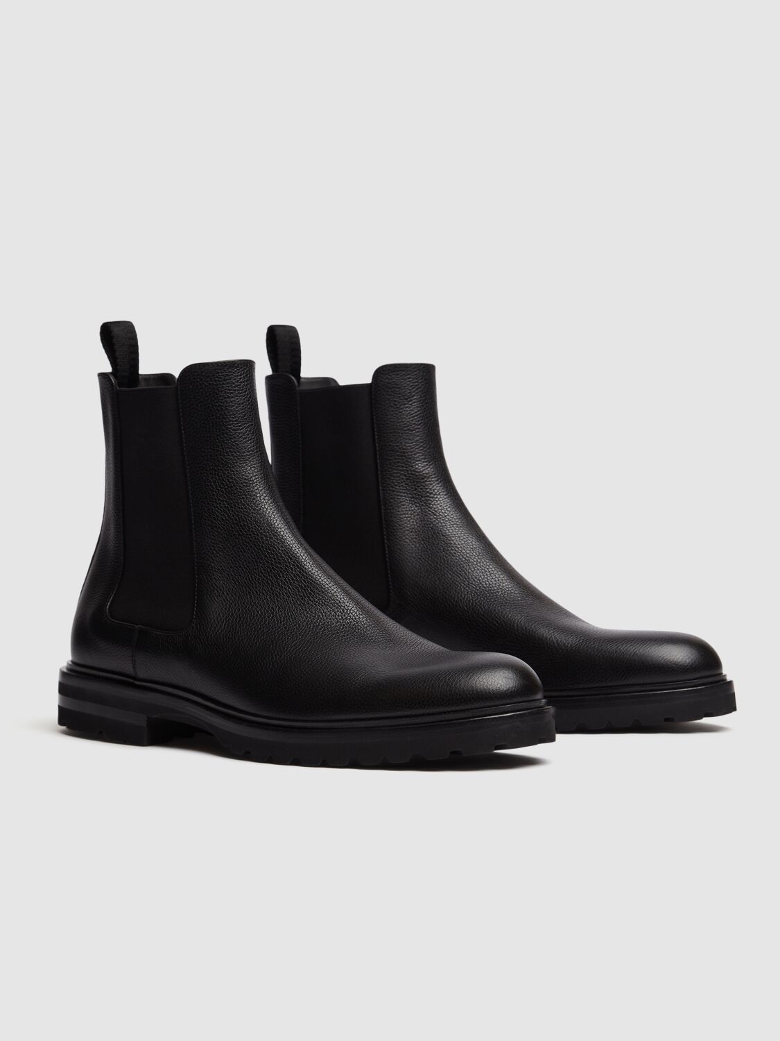 Dolce & Gabbana Mens Elasticated-panel Pull-tab Leather Chelsea Boots Blac In Black