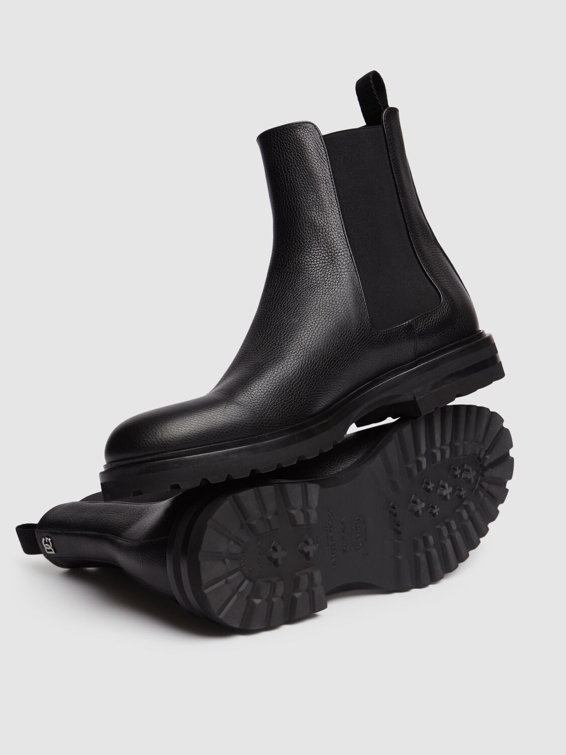 Dolce & Gabbana Mens Elasticated-panel Pull-tab Leather Chelsea Boots Blac In Black