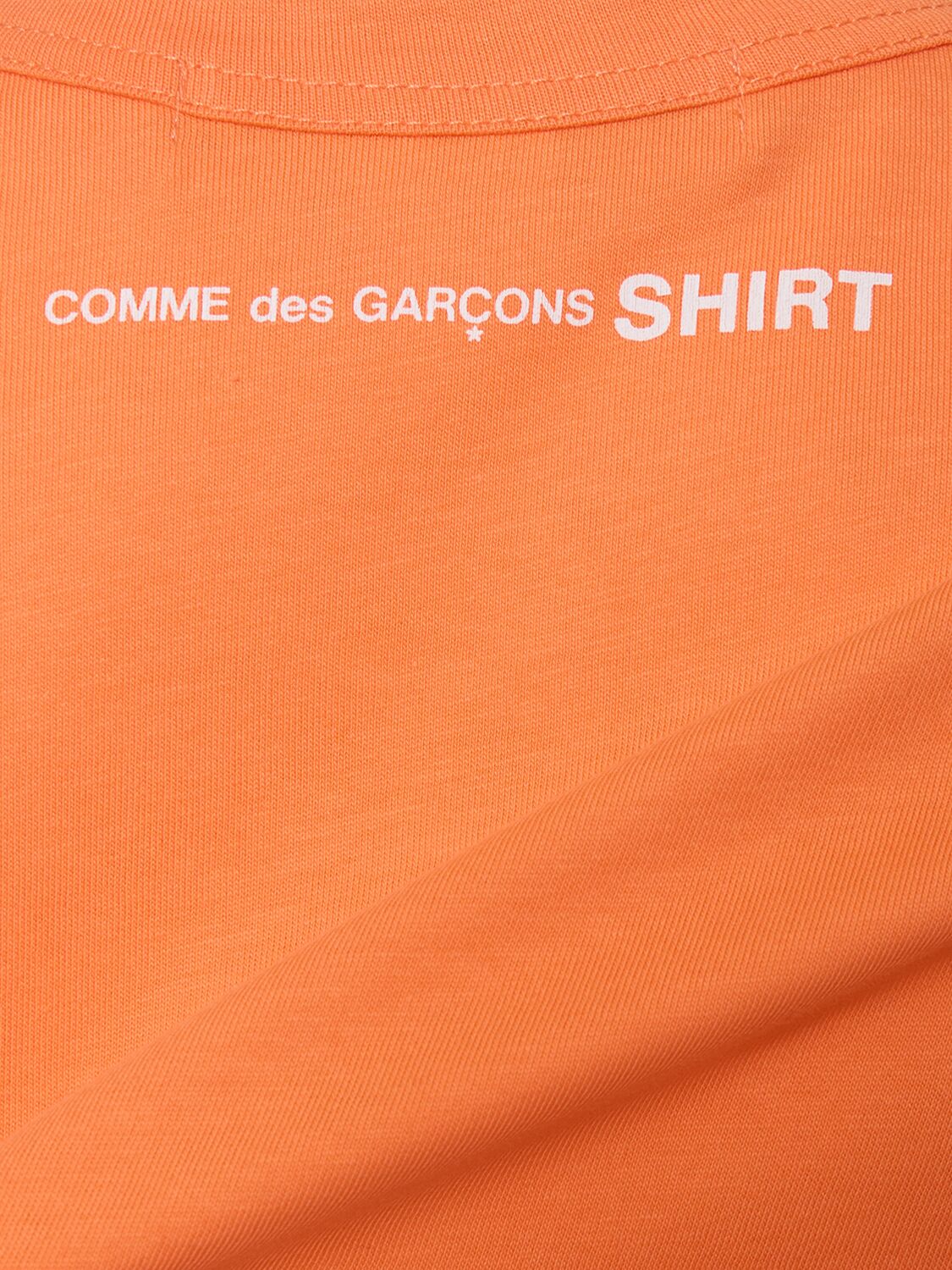 Shop Comme Des Garçons Shirt Cdg Logo Cotton T-shirt In Orange