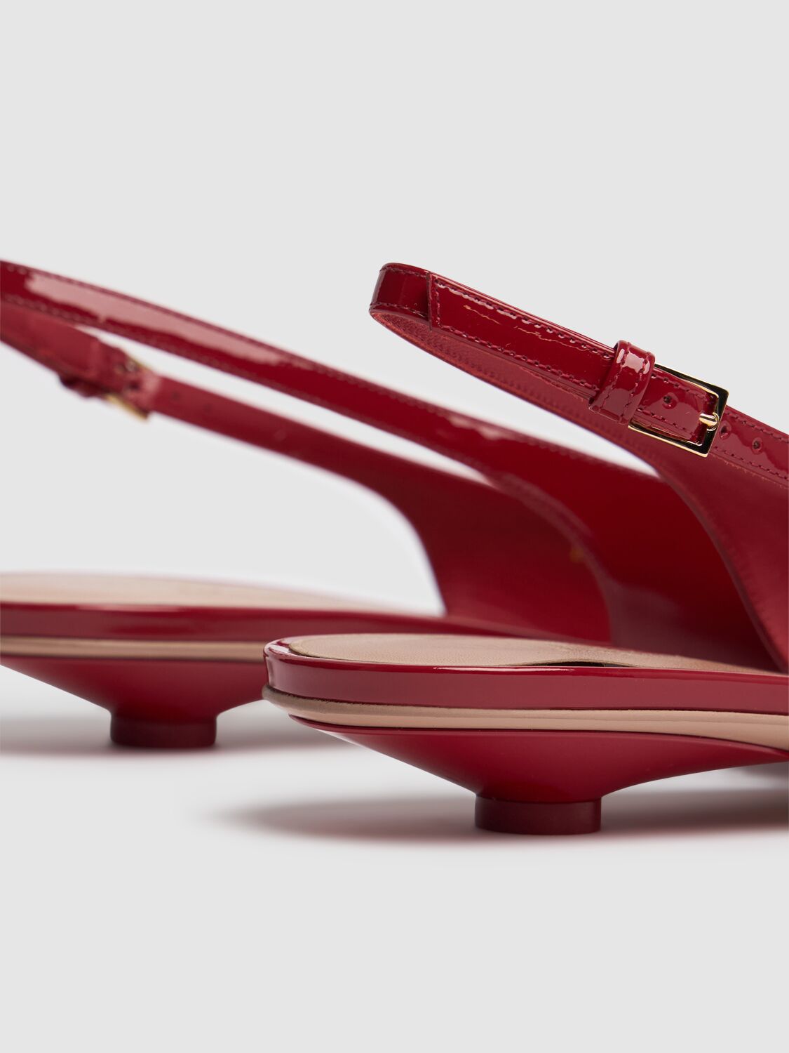 Shop Valentino 20mm Vlogo Patent Leather Slingbacks In Red