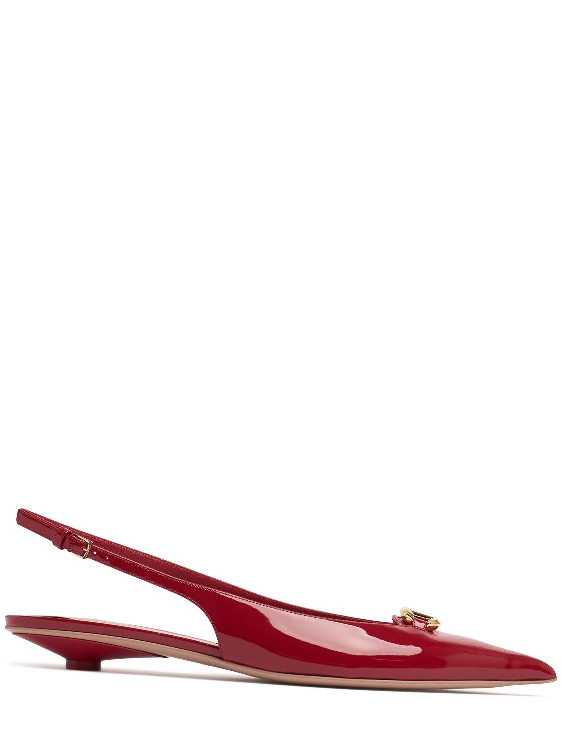 Shop Valentino 20mm Vlogo Patent Leather Slingbacks In Red