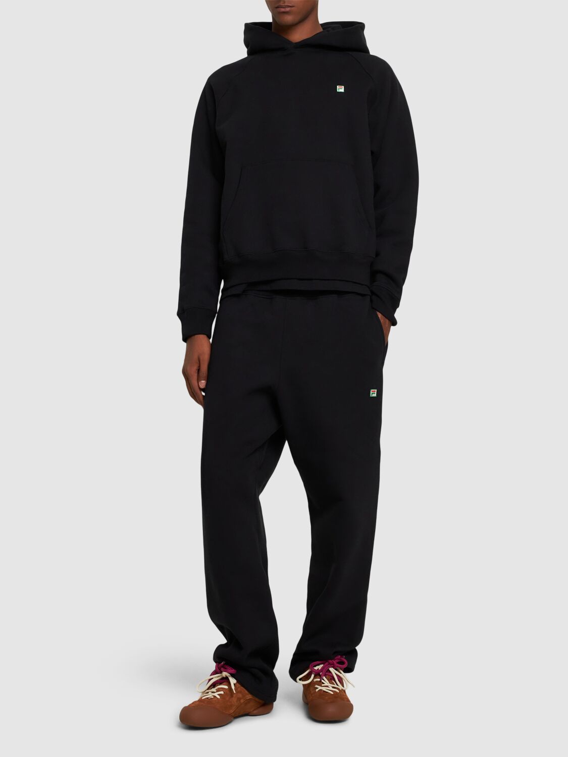 Shop Fila F+ Box Sweatpants In Jet Black