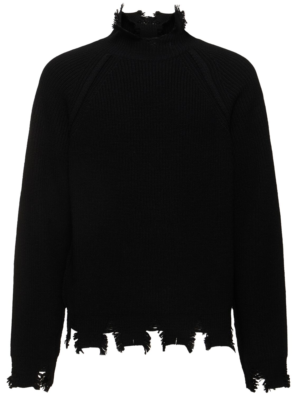 Andersson Bell Roghen Distressed Turtleneck Sweater In Black