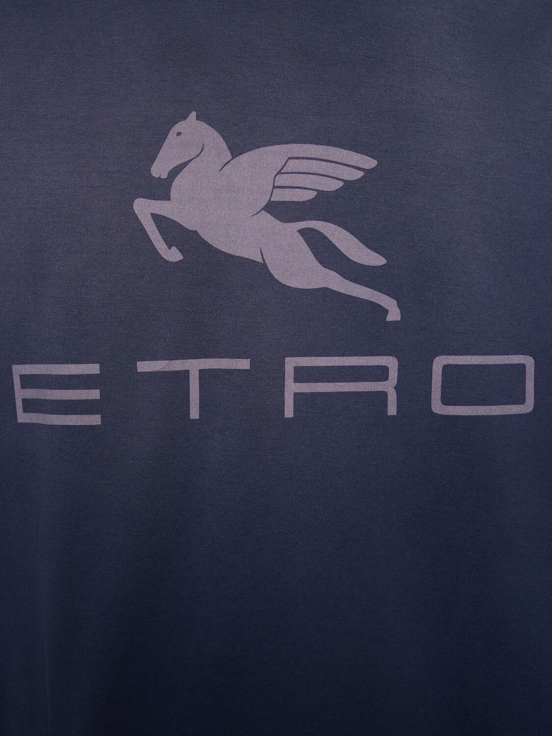 Shop Etro Printed Logo Cotton T-shirt In Blue