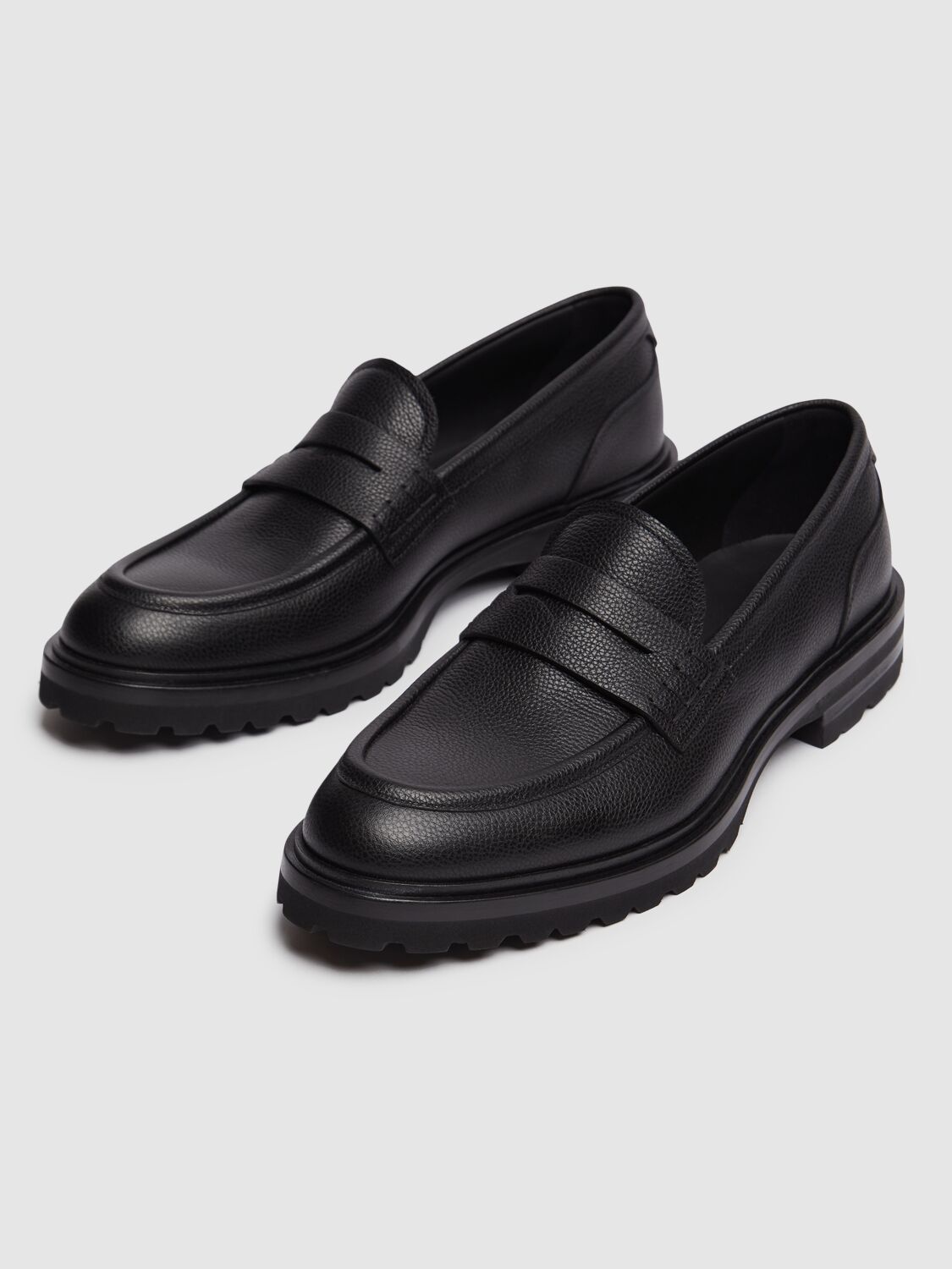 Dolce & Gabbana Formale Grained Leather Loafers In Black