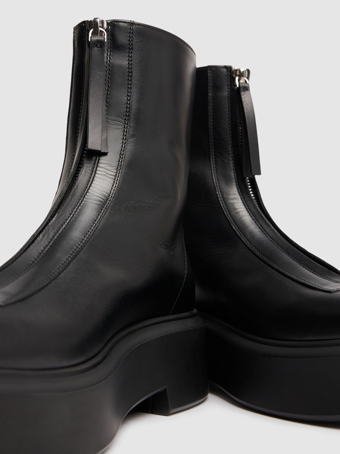 Shop The Row 50mm Zipped Leather Ankle Boots In Black