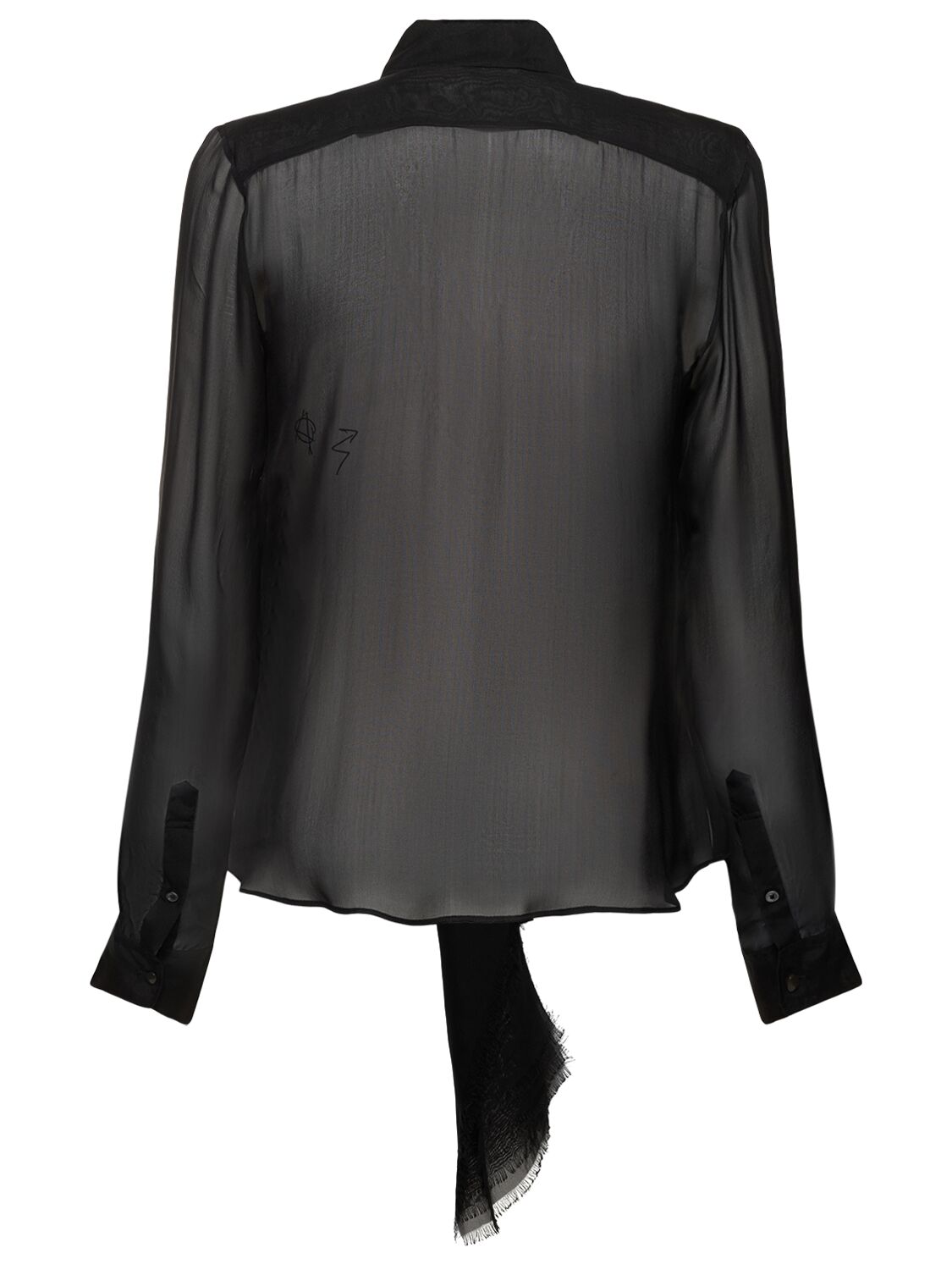 Shop Ann Demeulemeester Bjarn Silk Sheer Shirt In Black