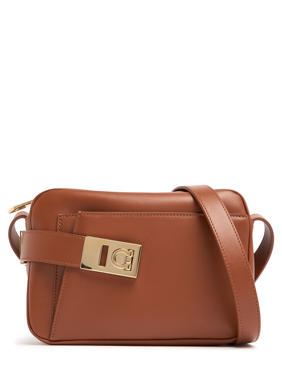 Ferragamo Archive Cc Leather Shoulder Bag In Brown