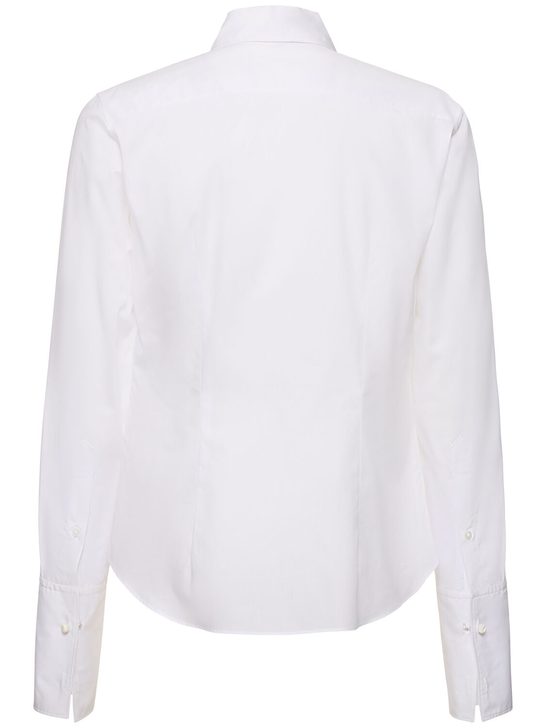 Shop Ann Demeulemeester Joren Fitted Cotton Poplin Shirt In White