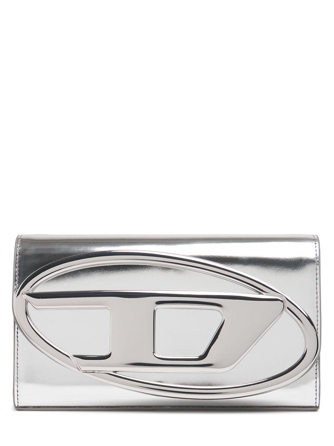 Diesel 1dr Mirror Leather Wallet In Metallic