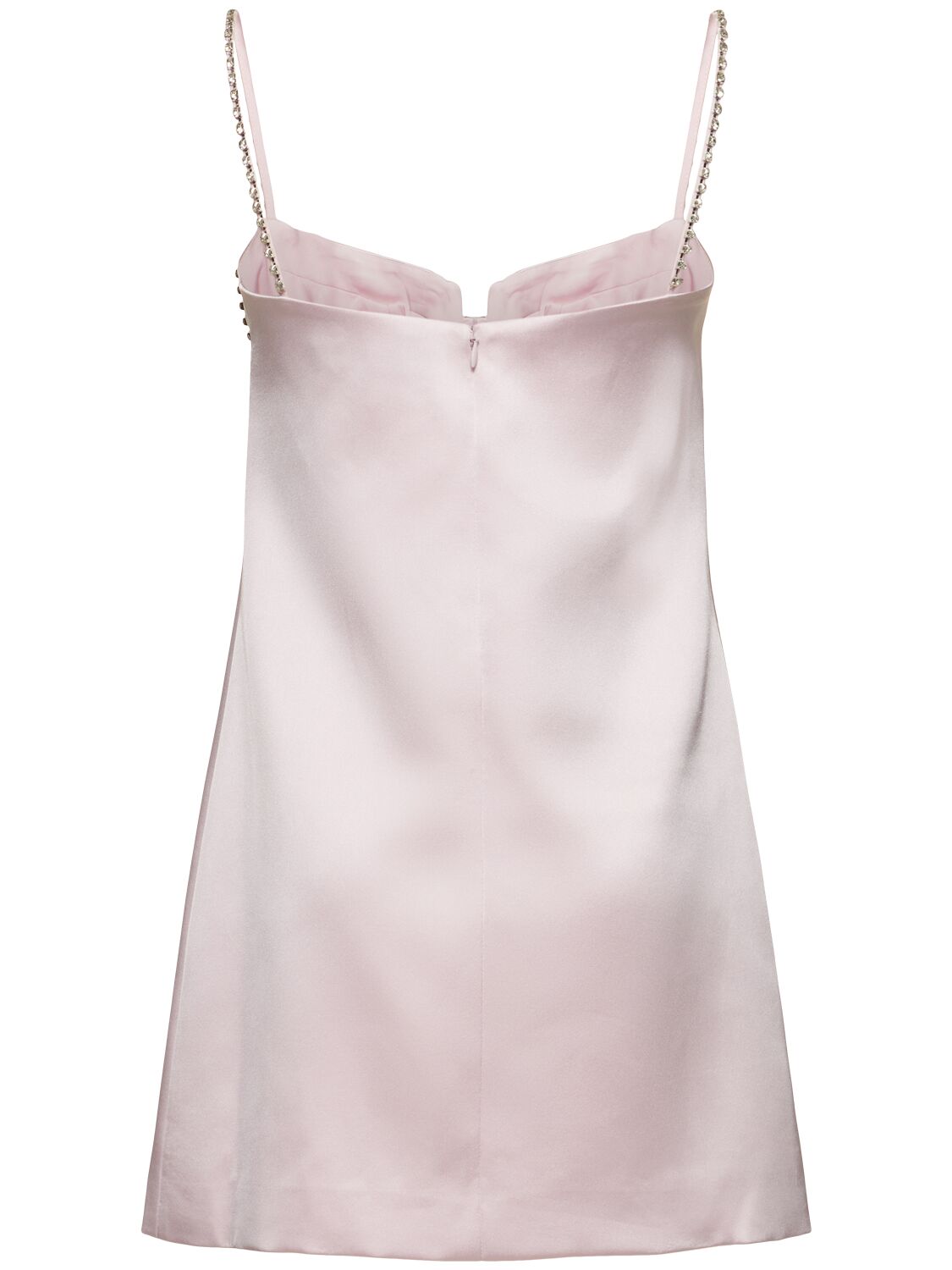 Shop Self-portrait Embellished Satin Mini Dress In Pink