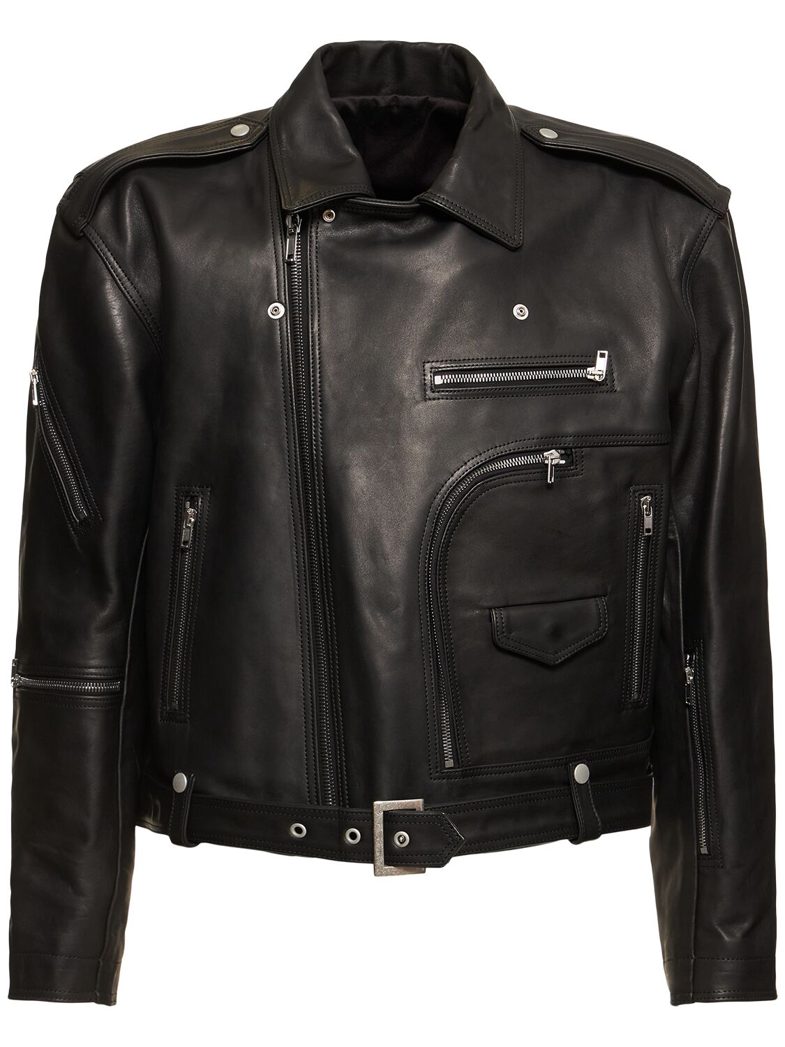 Shop Rick Owens Jumbo Bauhaus Leather Jacket In Black