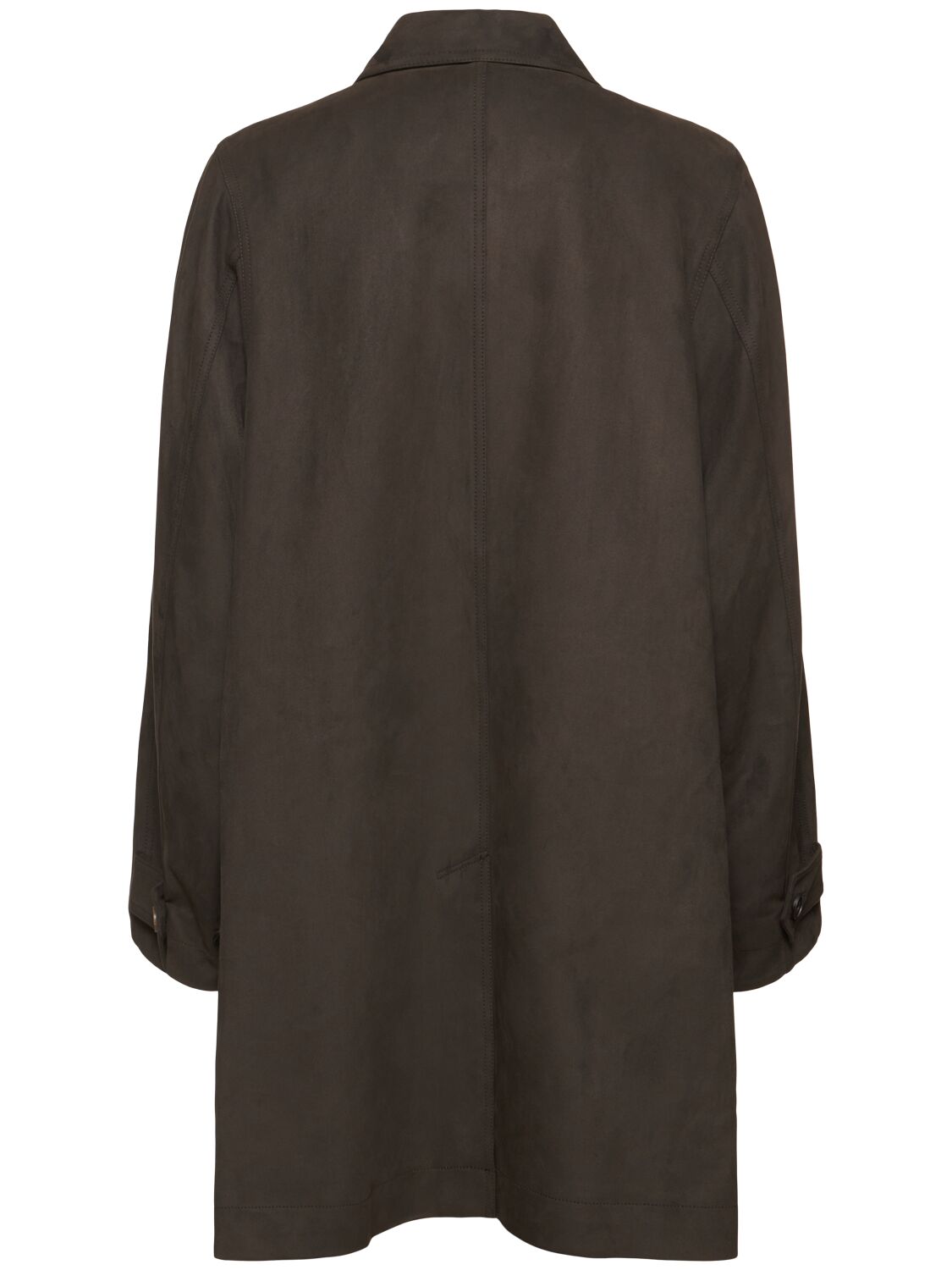 Shop Low Classic Buttoned Short Coat In Dark Brown