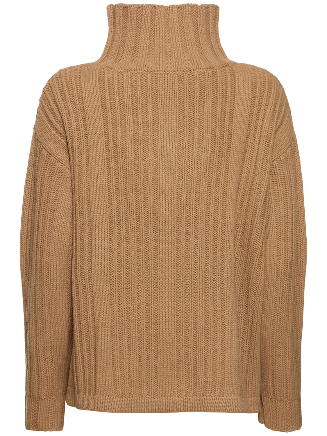 Shop Max Mara Vitalba Wool Knit Turtleneck Sweater In Camel