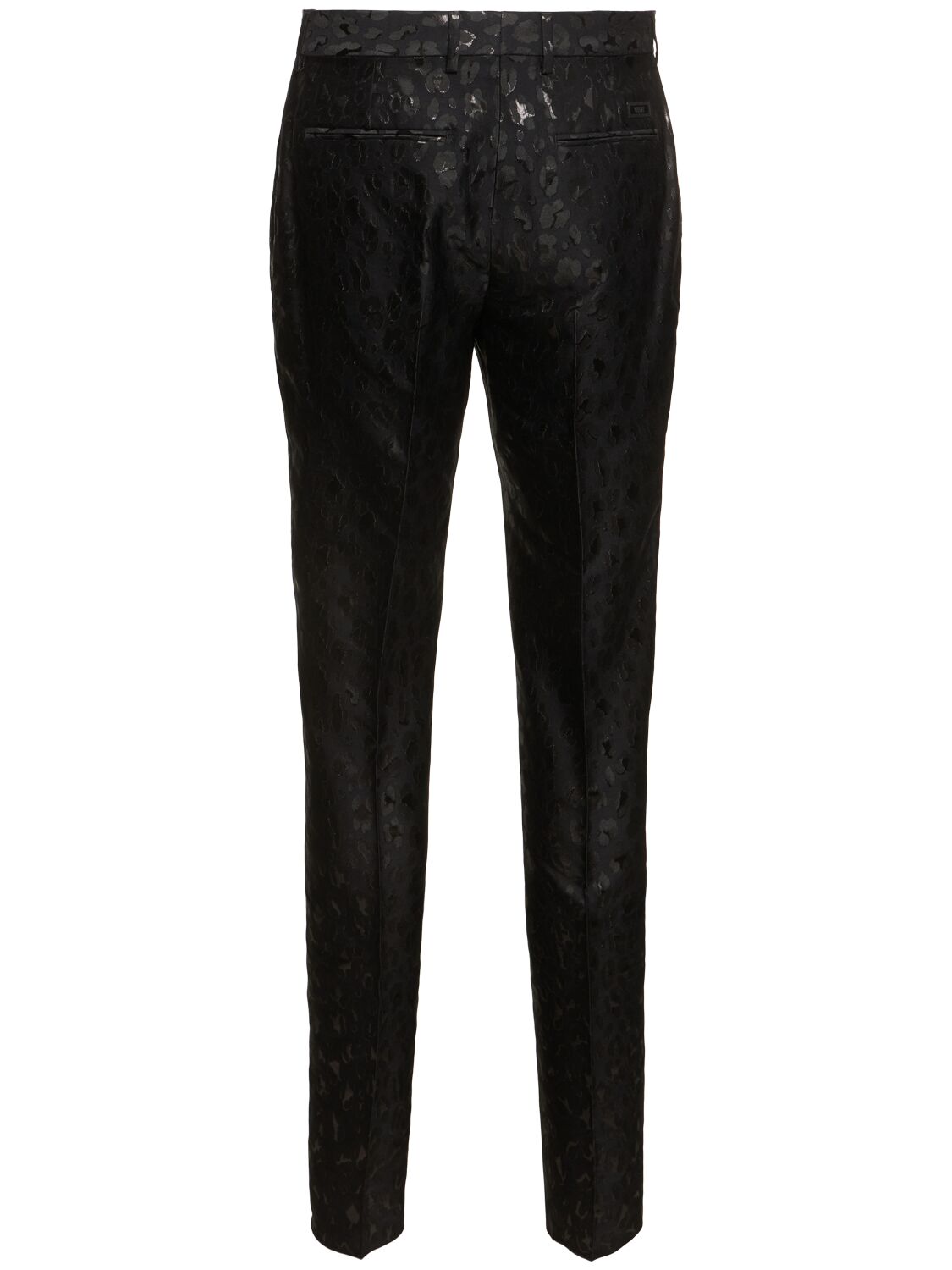 Shop Versace Jacquard Lurex Pants In Black