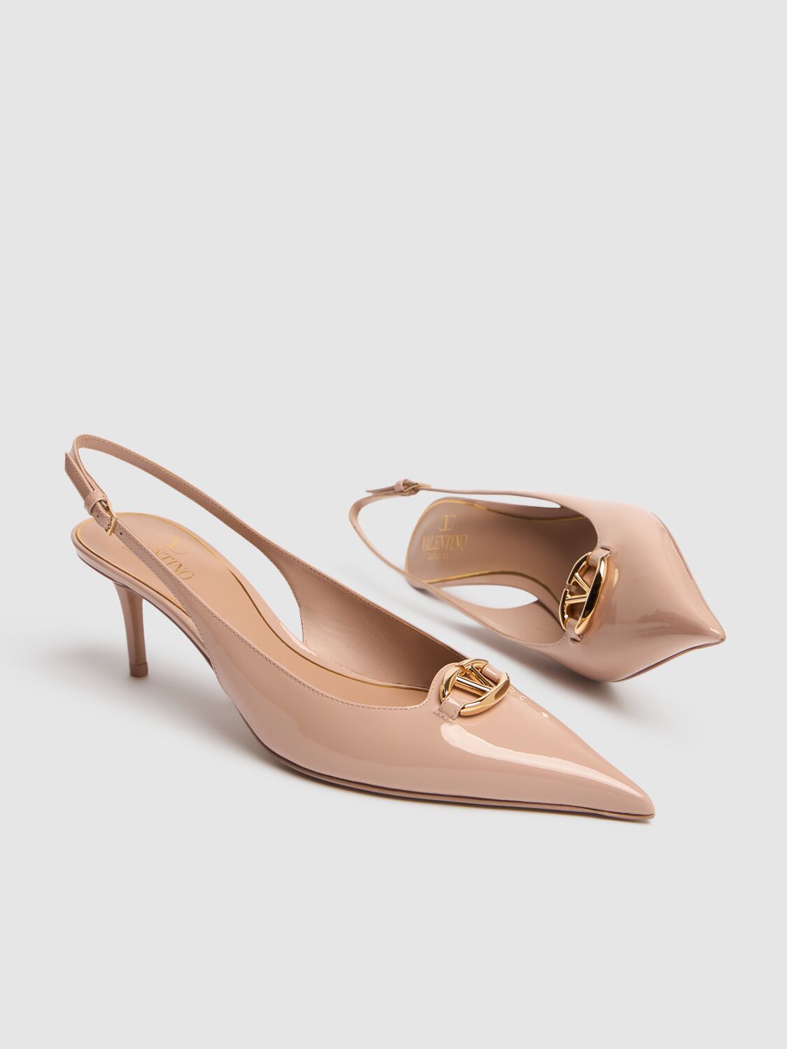 VALENTINO GARAVANI 60MM VLOGO LEATHER SLINGBACKS 