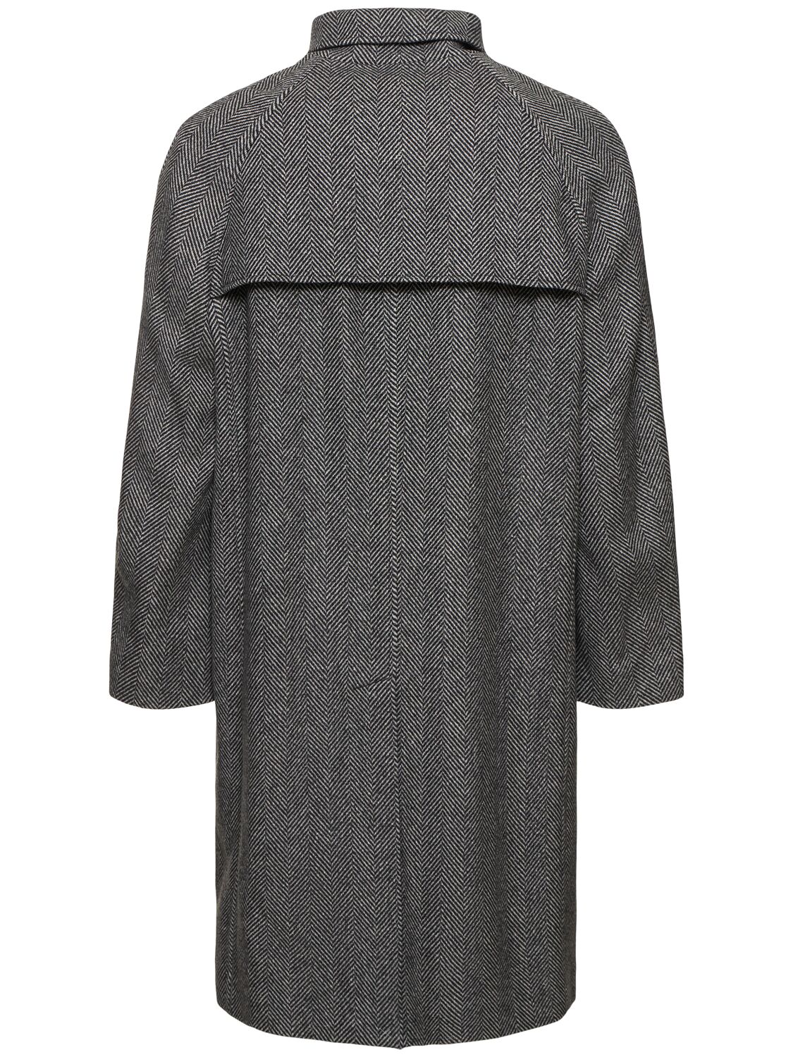 Shop Brunello Cucinelli Wool Blend Long Overcoat In Grigio Medio