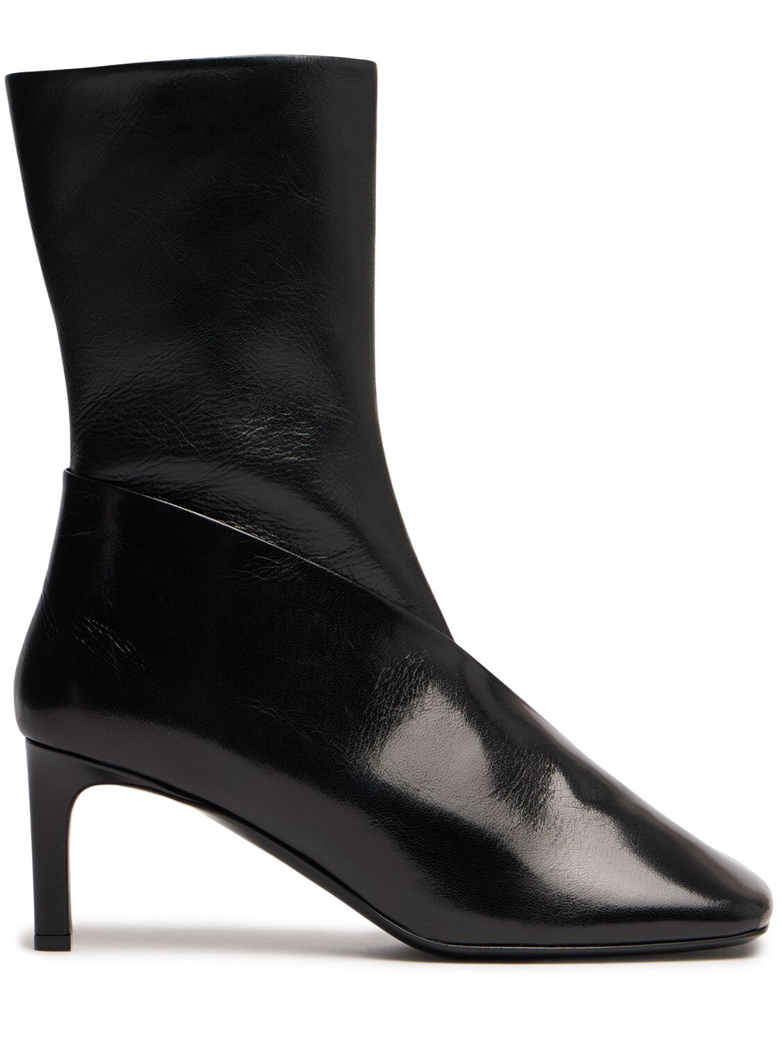 Shop Jil Sander 65mm Leather Ankle Boots In Black