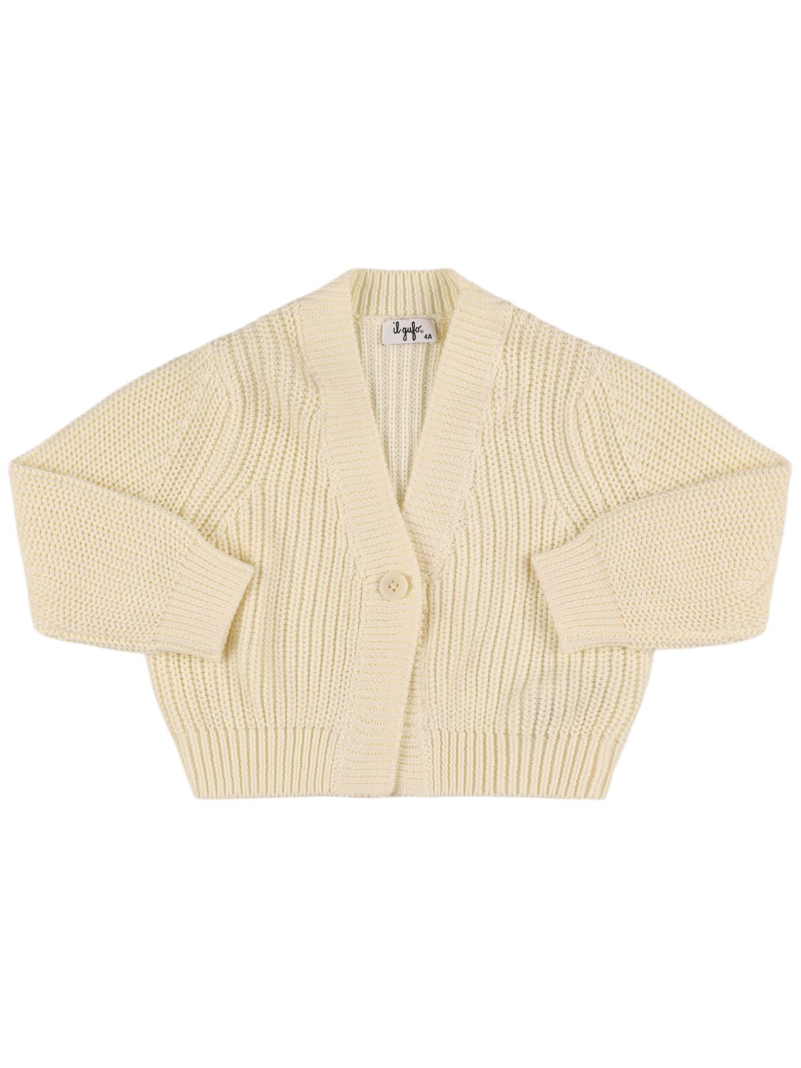 Il Gufo Cotton Knit Cardigan In White