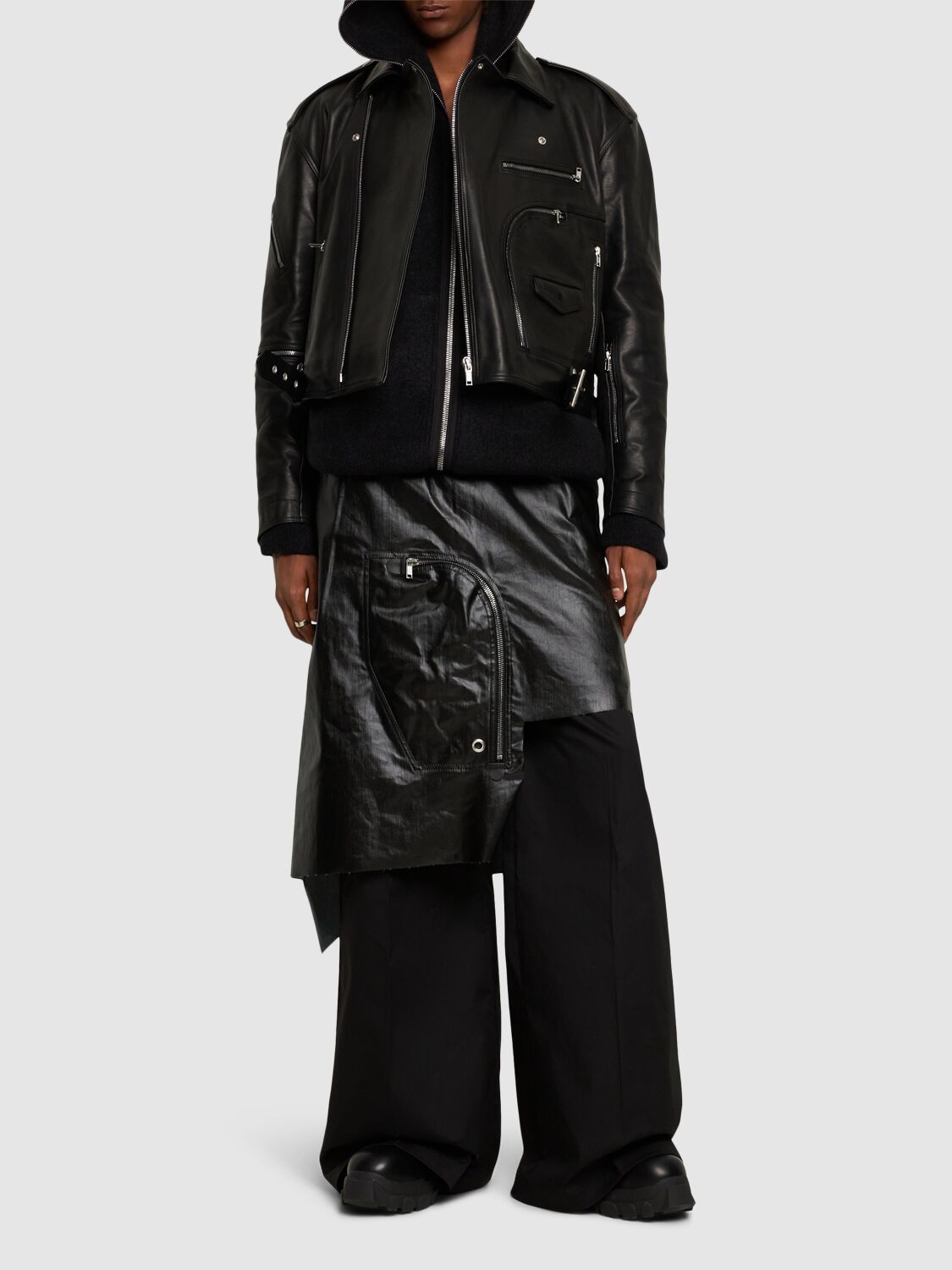 Shop Rick Owens Jumbo Bauhaus Leather Jacket In Black