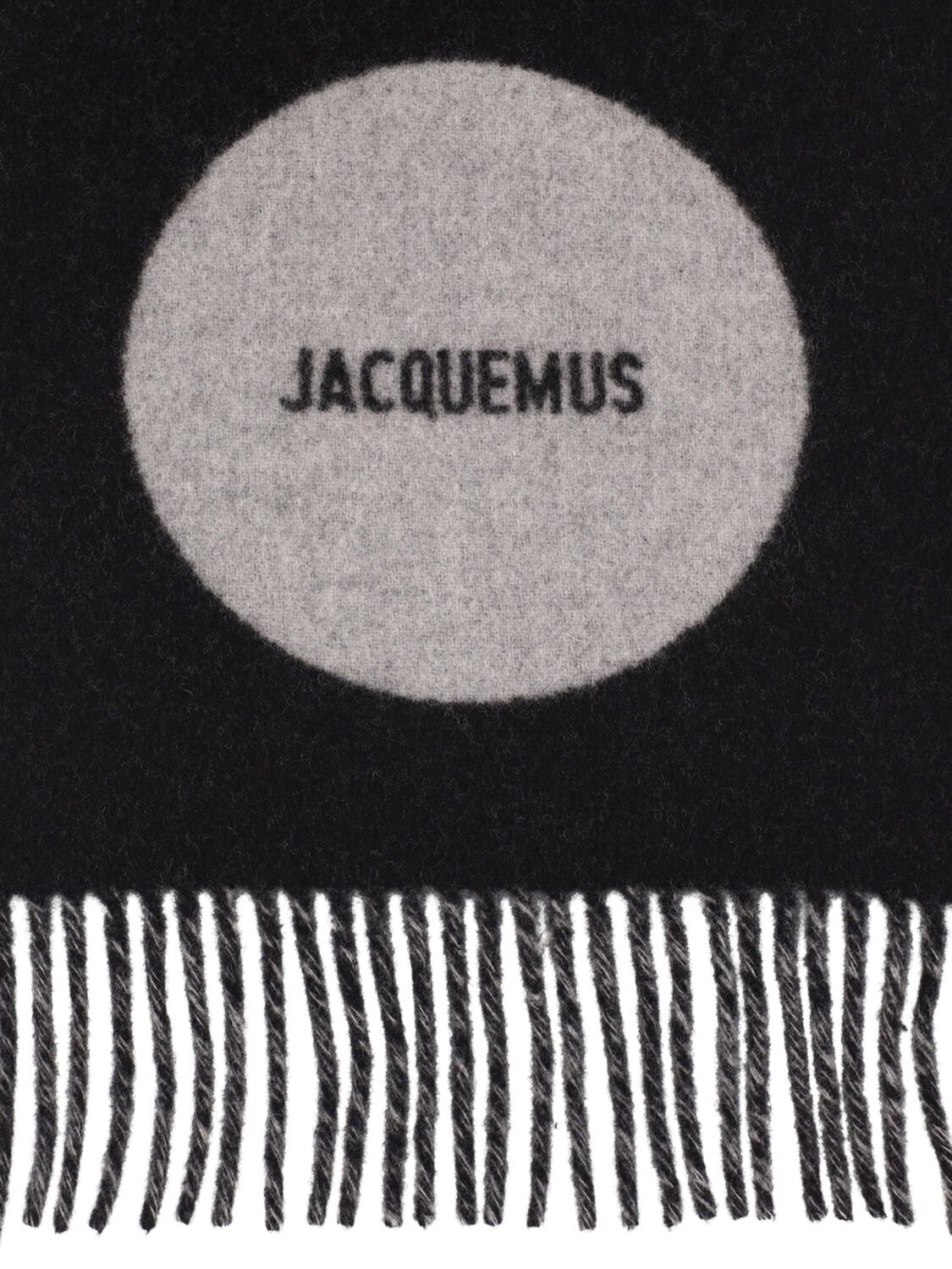 Shop Jacquemus L'echarpe Rond Carré Wool Scarf In Multi-black