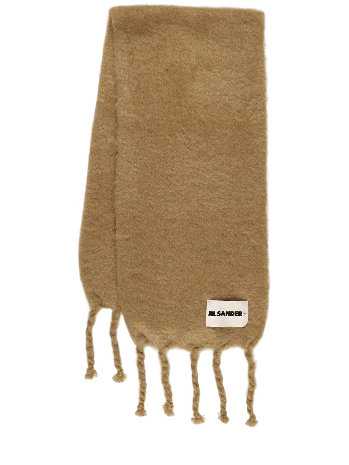 Jil Sander Mohair Blend Knit Scarf In Black