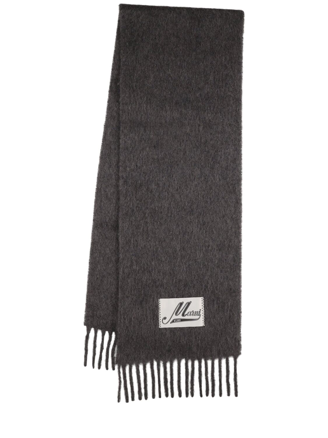 Marni Brushed Alpaca Scarf In Antique Silver