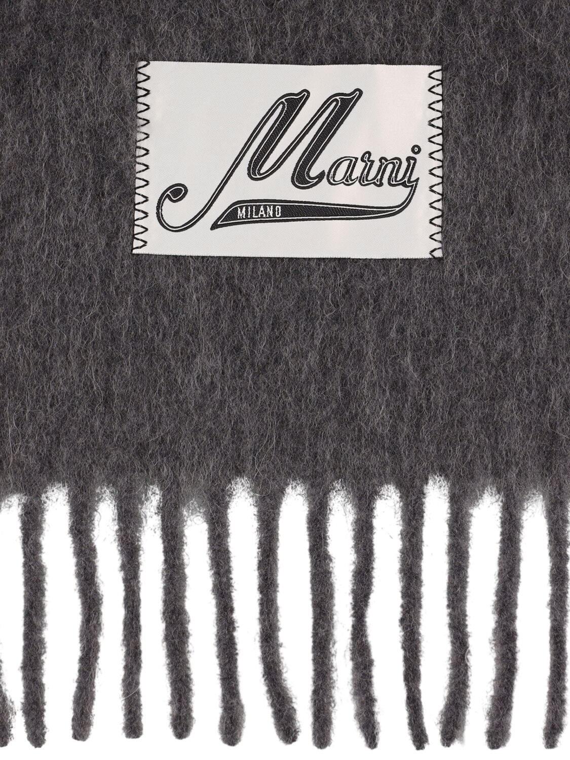 Shop Marni Brushed Alpaca Scarf In Antique Silver