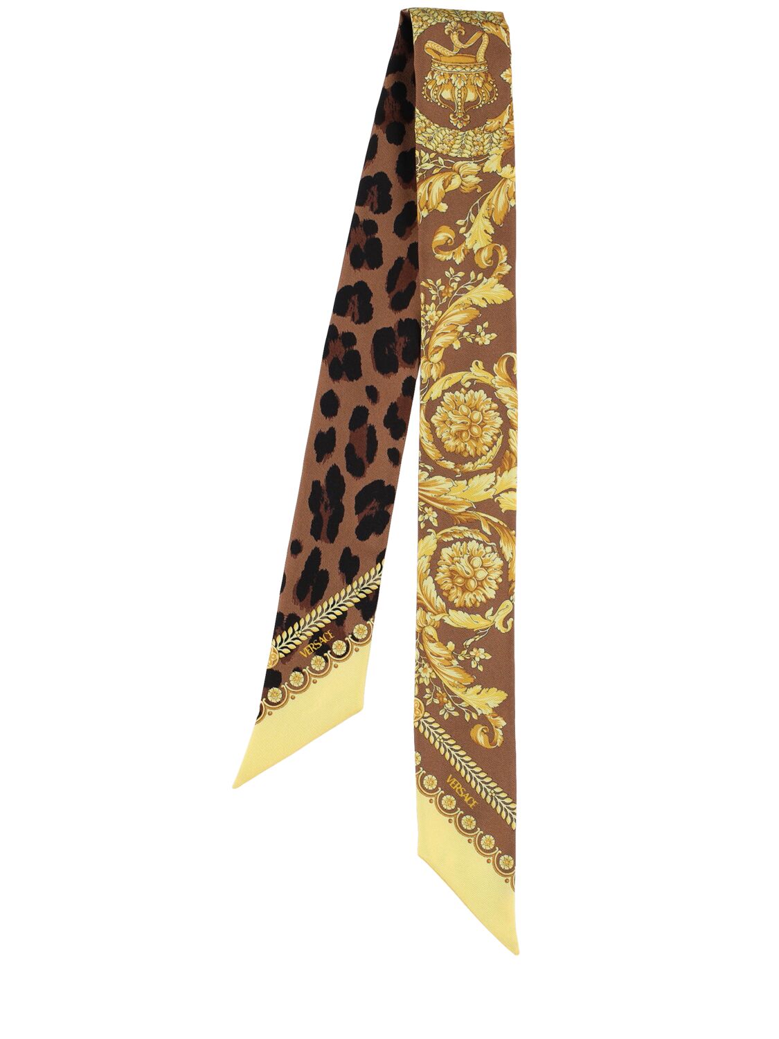 Versace Printed Silk Bandeau Scarf In Multi