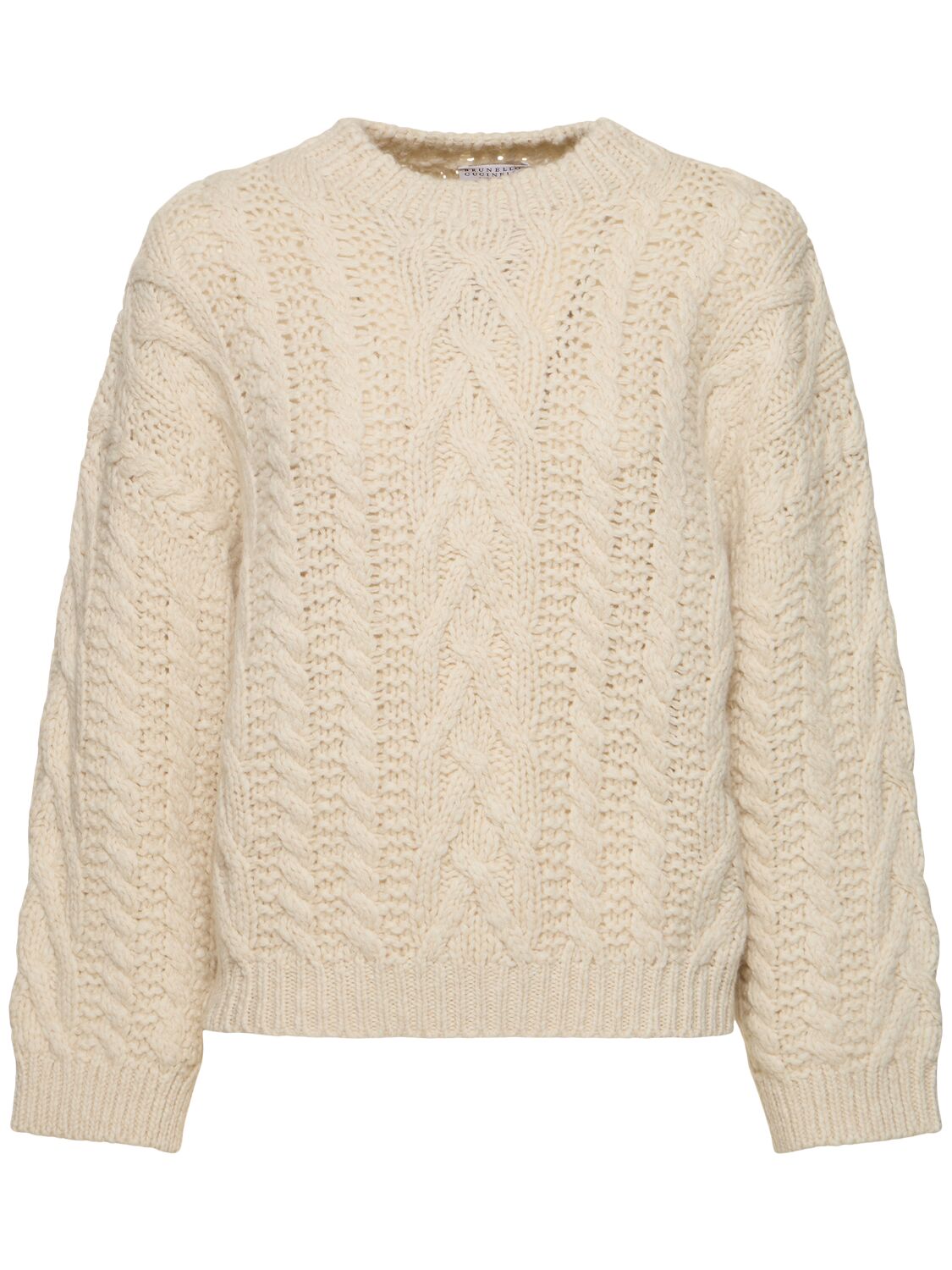 Shop Brunello Cucinelli Wool & Cashmere Sweater In White