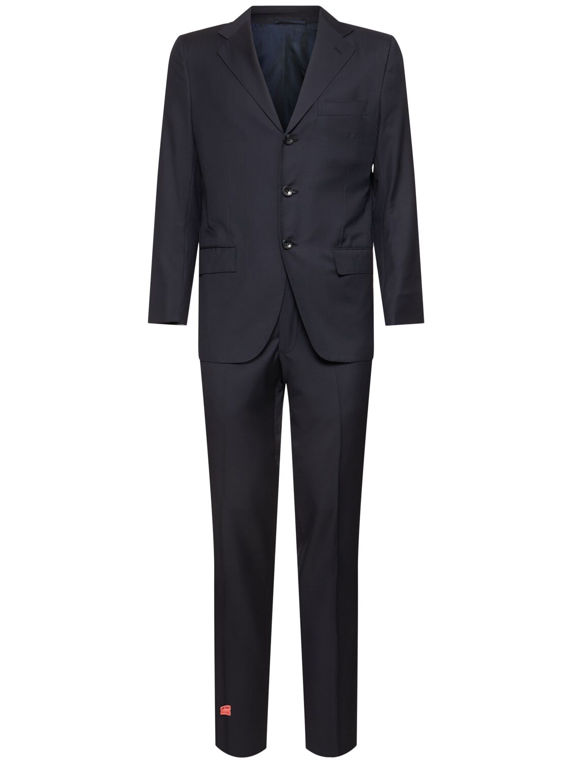 Kiton Single Breast Wool Suit In Navy