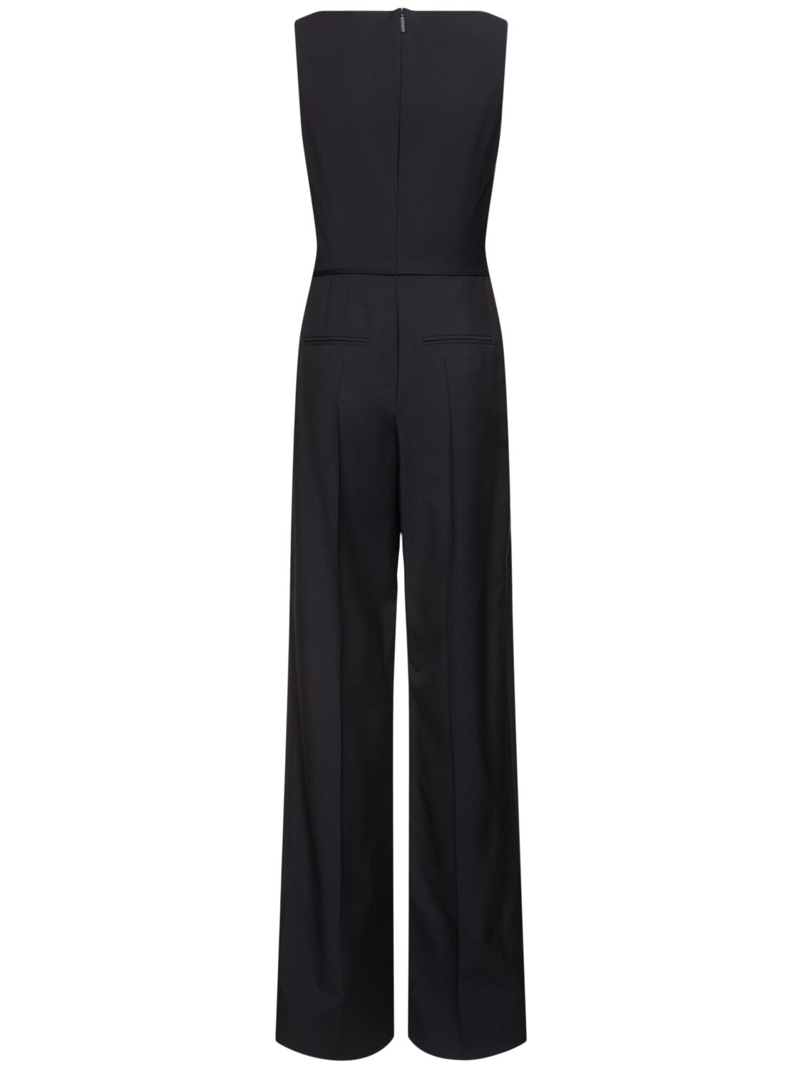 Shop Valentino Wool & Mohair Sleeveless Jumpsuit In Navy